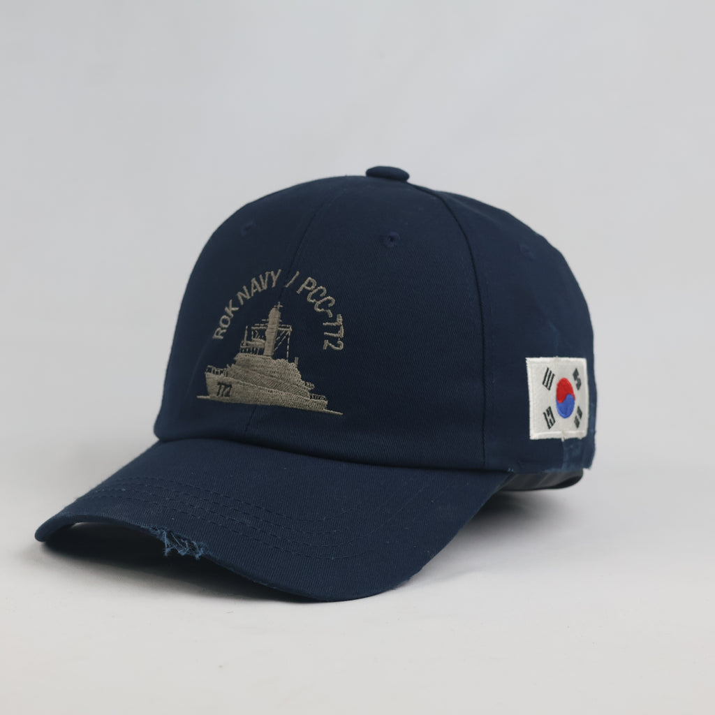 Thrifted South Korean Flag ROK Navy PCC-772 Military Strapback Cap | 10024