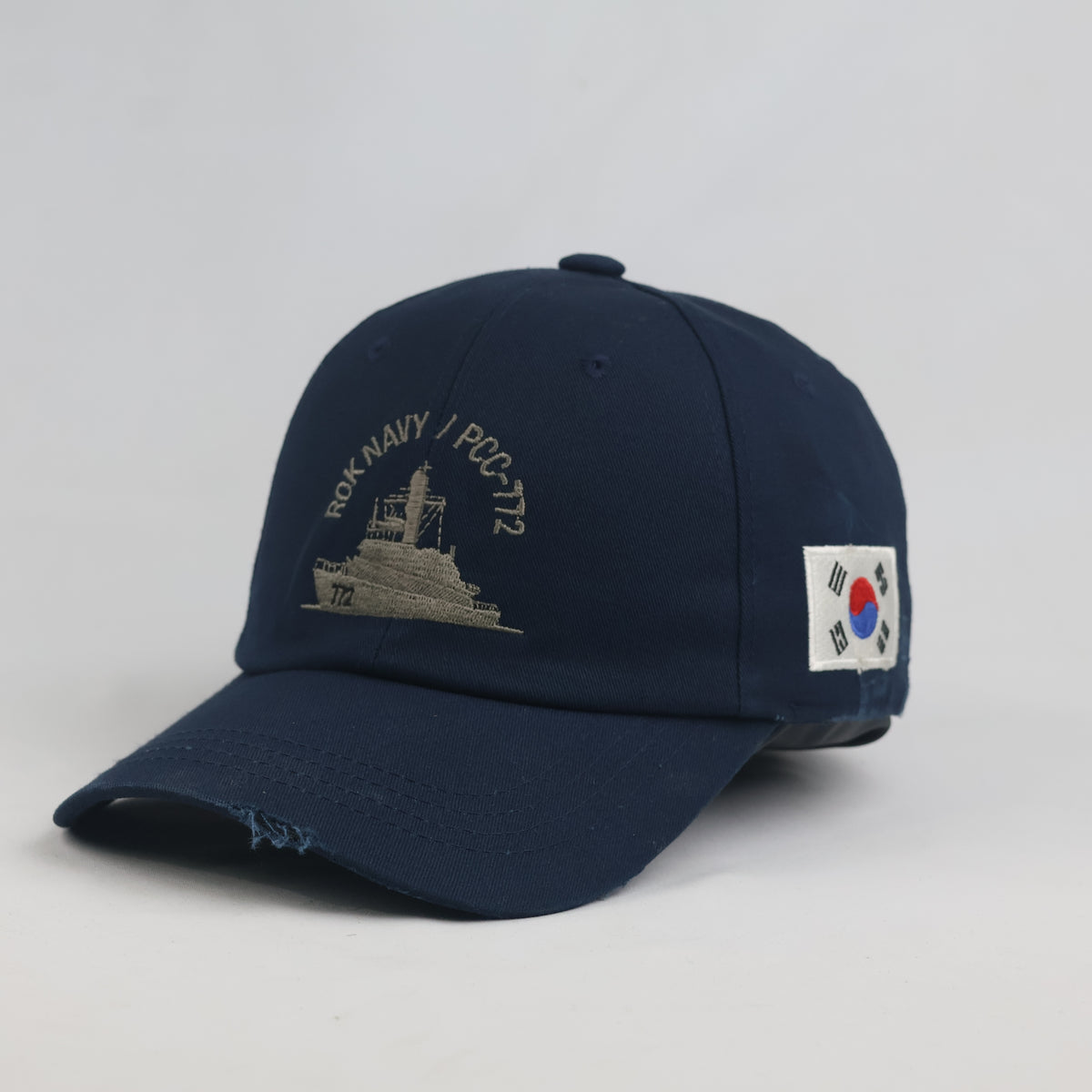 Thrifted South Korean Flag ROK Navy PCC-772 Military Strapback Cap | 10024