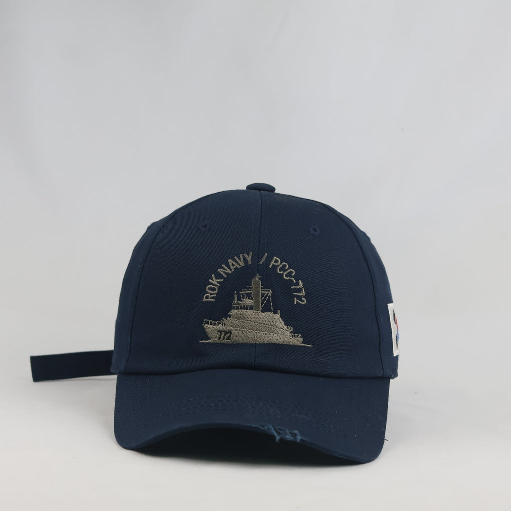 Thrifted South Korean Flag ROK Navy PCC-772 Military Strapback Cap | 10024
