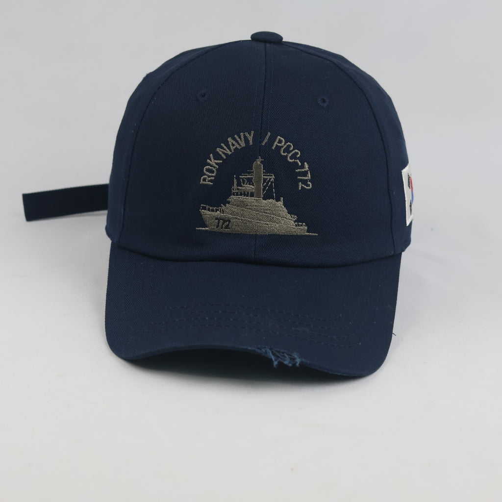 Thrifted South Korean Flag ROK Navy PCC-772 Military Strapback Cap | 10024