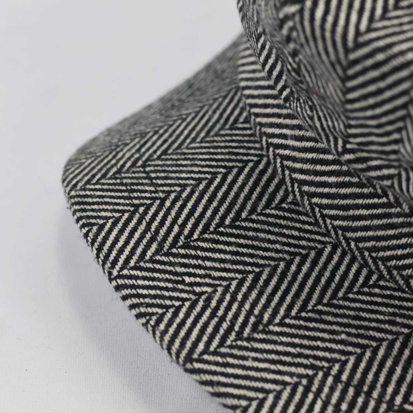 Vintage Herringbone Newsboy Thhrifted Cap - Classic Grey Tweed Flat Hat