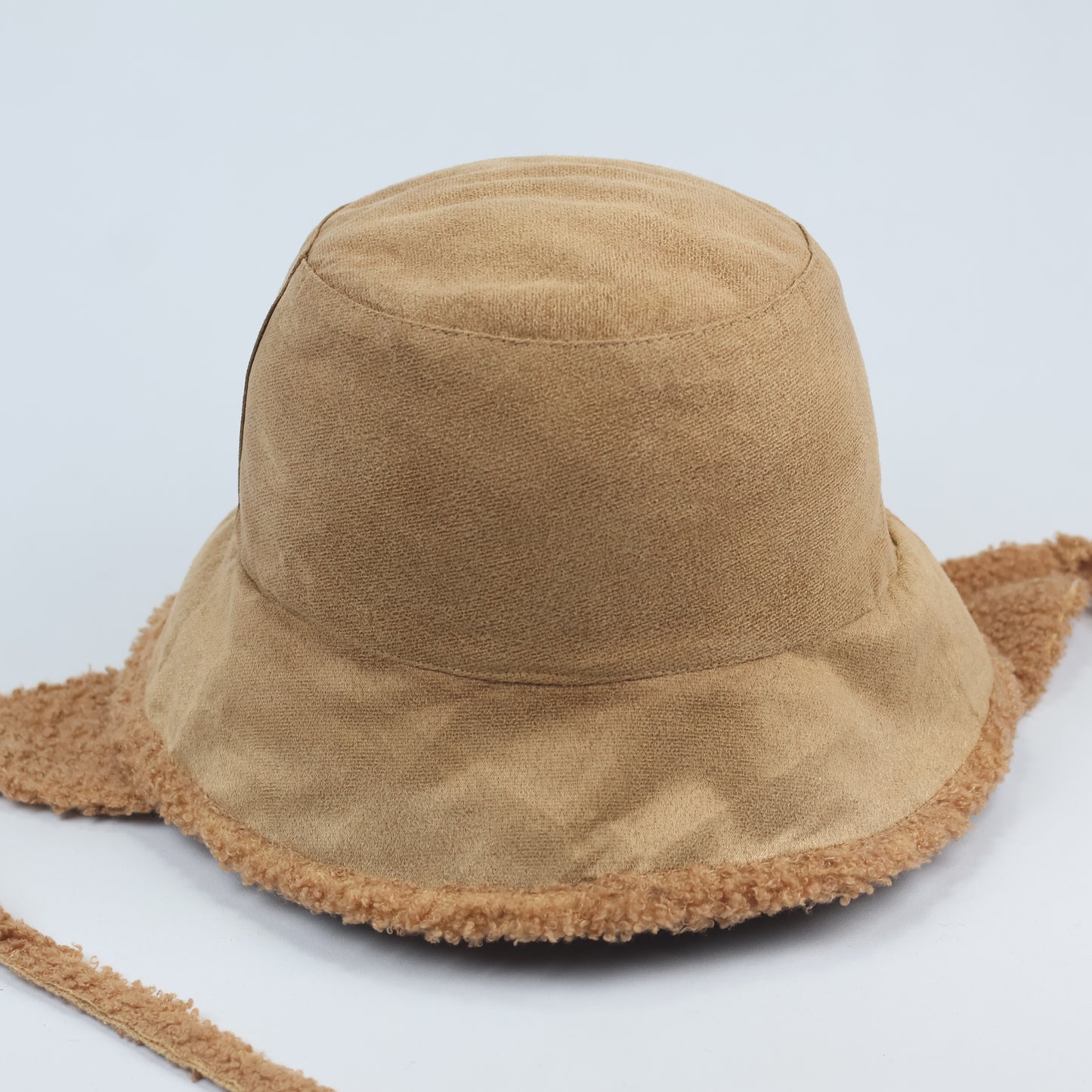 Winter Fleece-Lined Camel Cloche Thrift Hat – Versatile Boho Trapper Bucket Cap