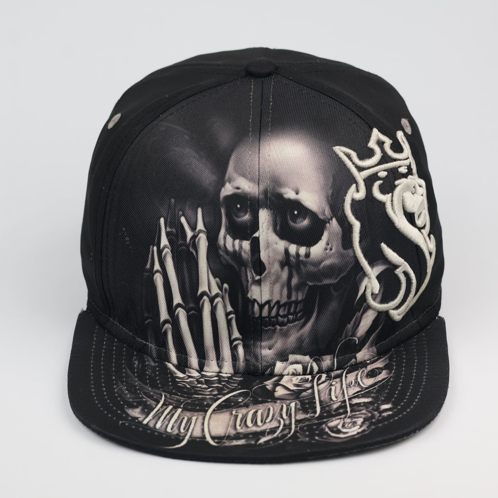 Vintage OG Chief Skull & Lion Snapback Thrifted Hat | Black Streetwear Cap
