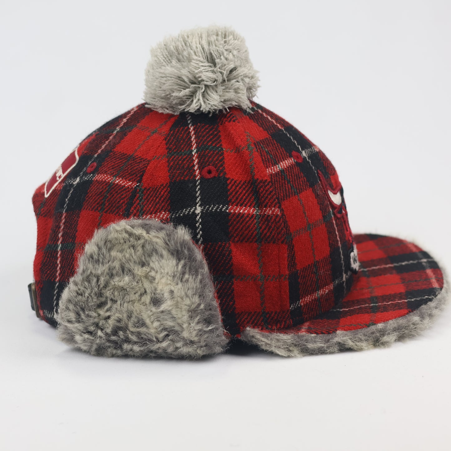 Vintage NBA Chicago Bulls Plaid Trapper Thrifted Hat - Windy City Edition