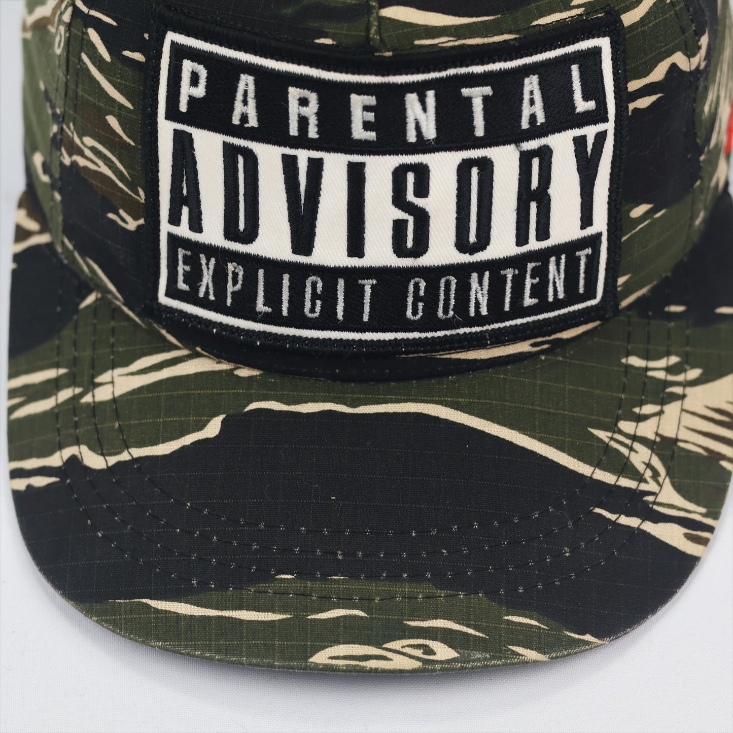 Vintage Premier Parental Advisory Thrifted Snapback - Tiger Camo Edition