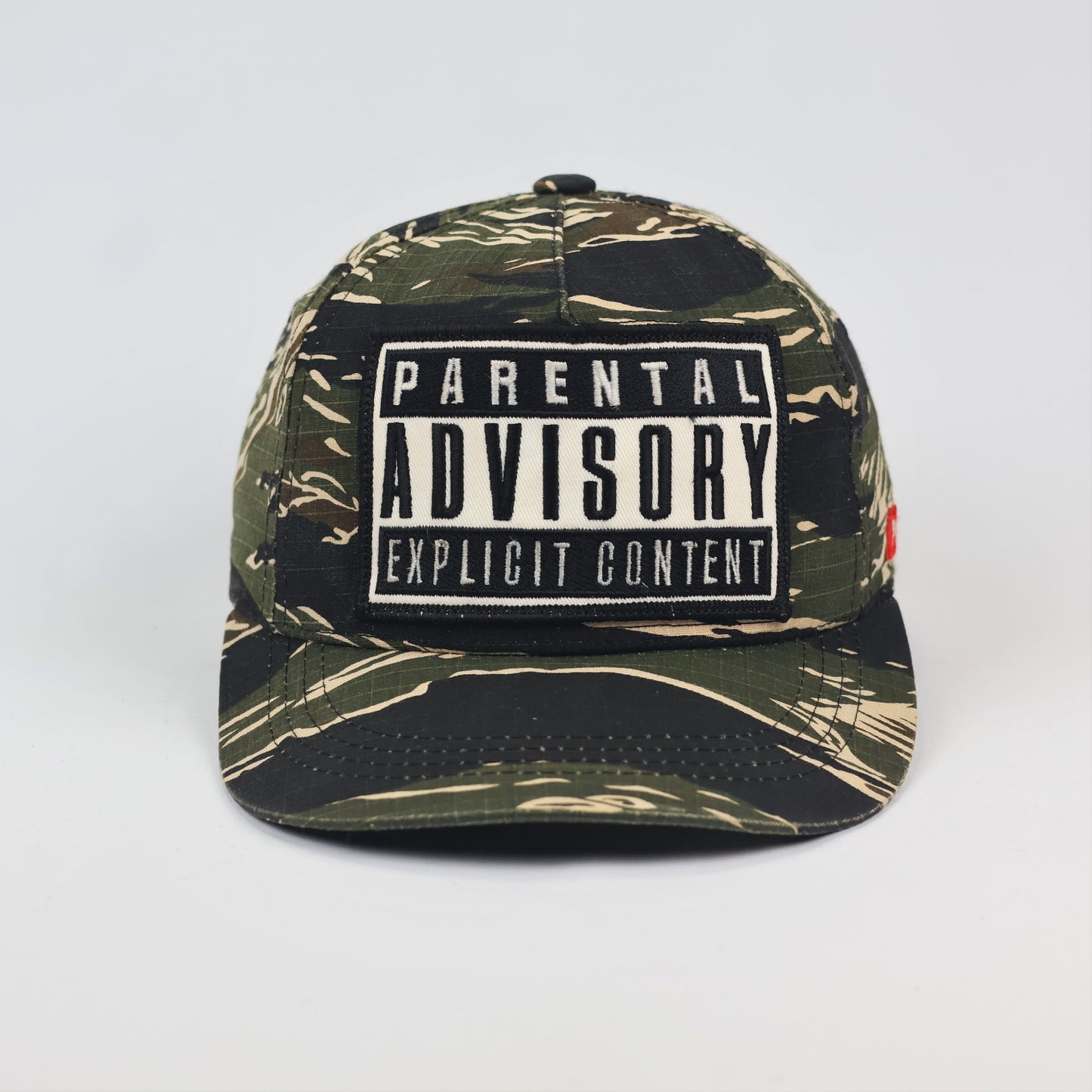 Vintage Premier Parental Advisory Thrifted Snapback - Tiger Camo Edition