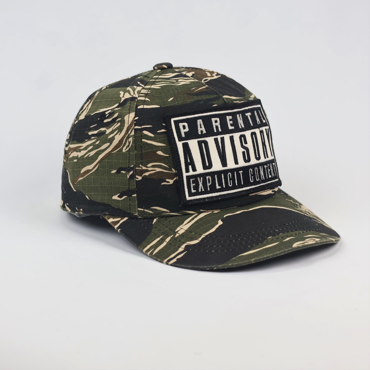 Vintage Premier Parental Advisory Thrifted Snapback - Tiger Camo Edition