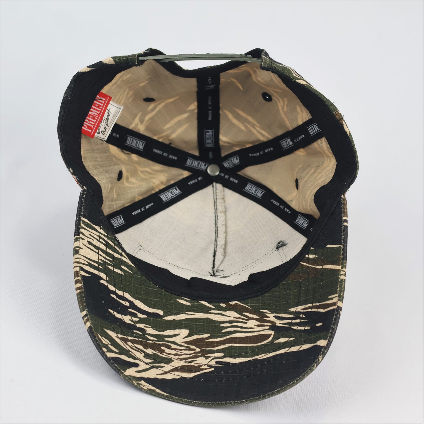 Vintage Premier Parental Advisory Thrifted Snapback - Tiger Camo Edition