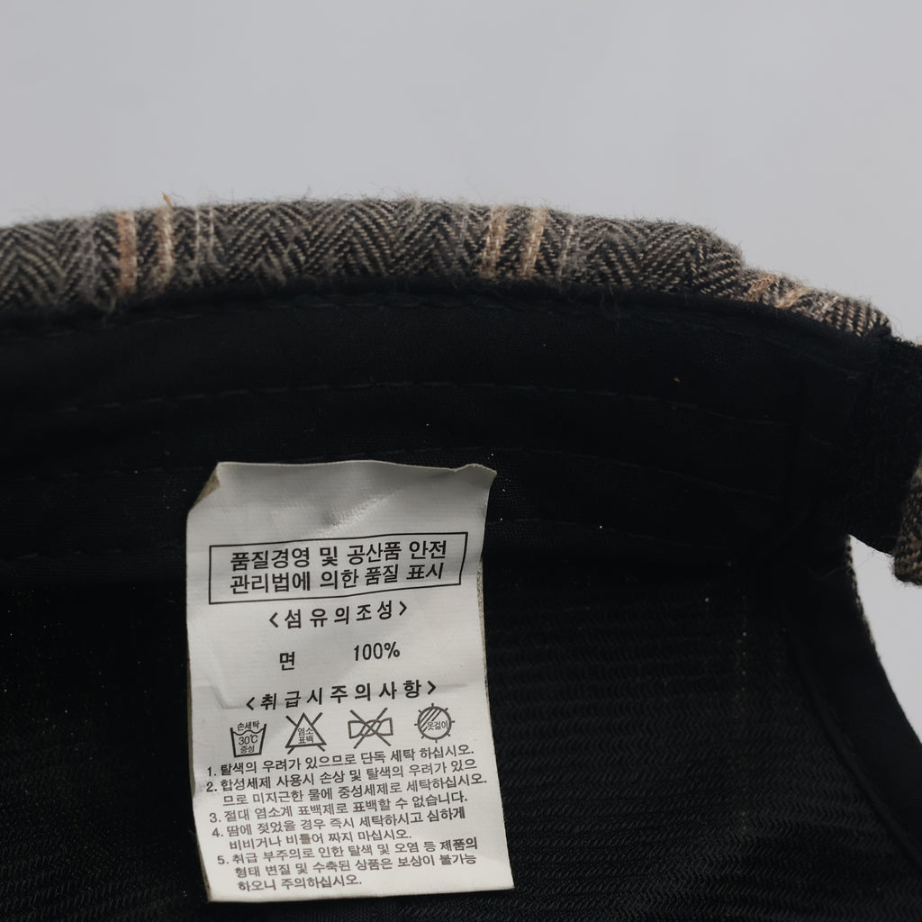 Thrifted Brown Plaid Miki Hat | Brimless Docker Beanie Cap