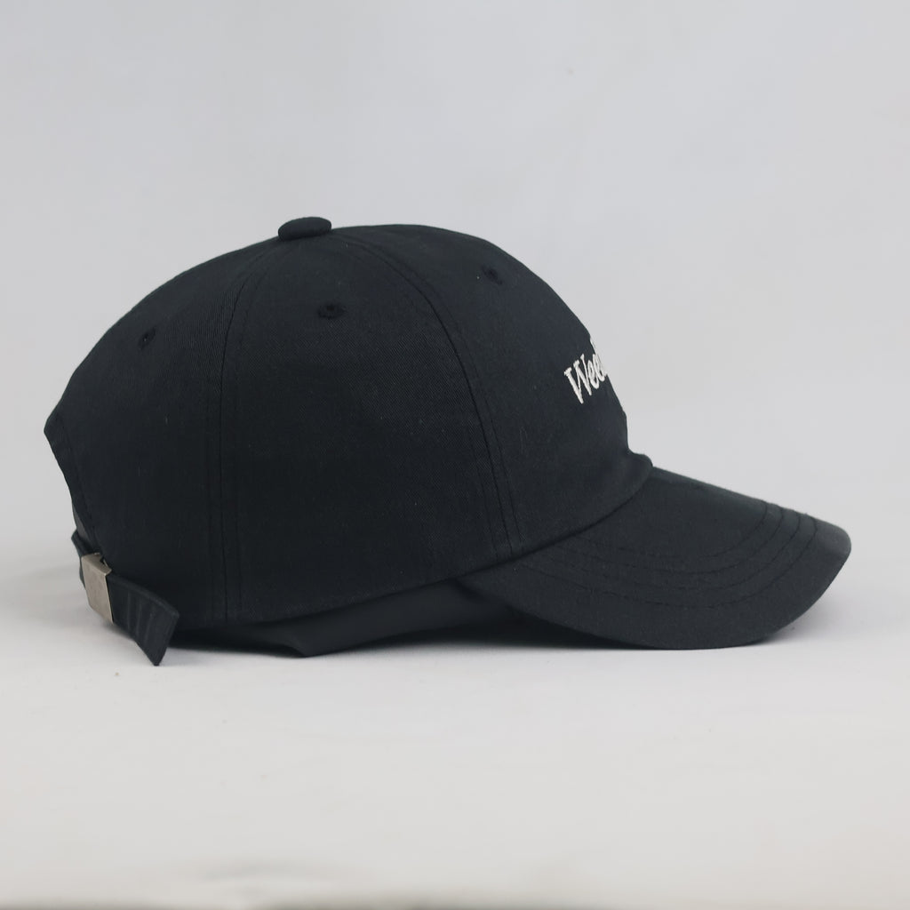Thrifted Black Minimalist "Weekend for Life" Strapback Cap (56-58 cm) | 10010