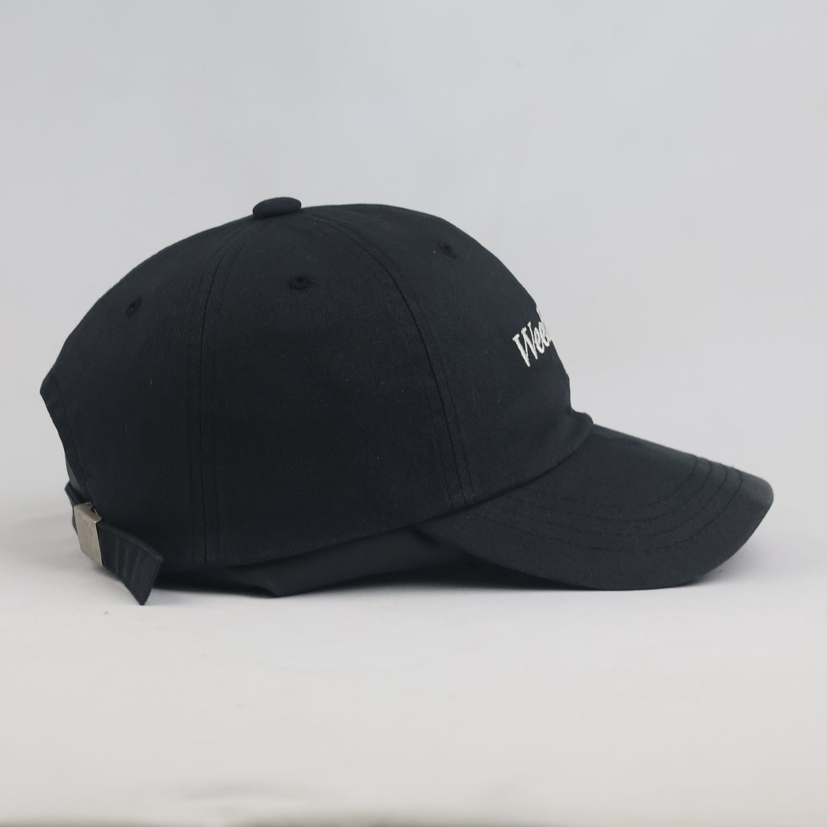 Thrifted Black Minimalist "Weekend for Life" Strapback Cap (56-58 cm) | 10010