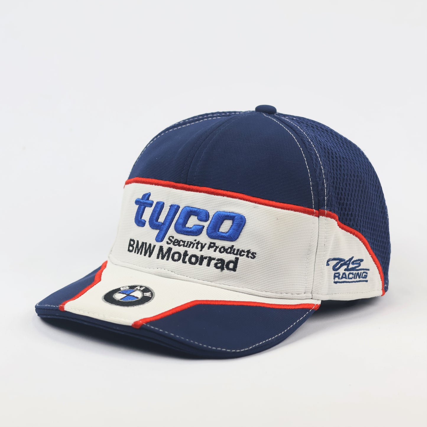 BMW Motorrad Motorsport Baseball Thrifted Cap - Blue, White & Red Racing Hat