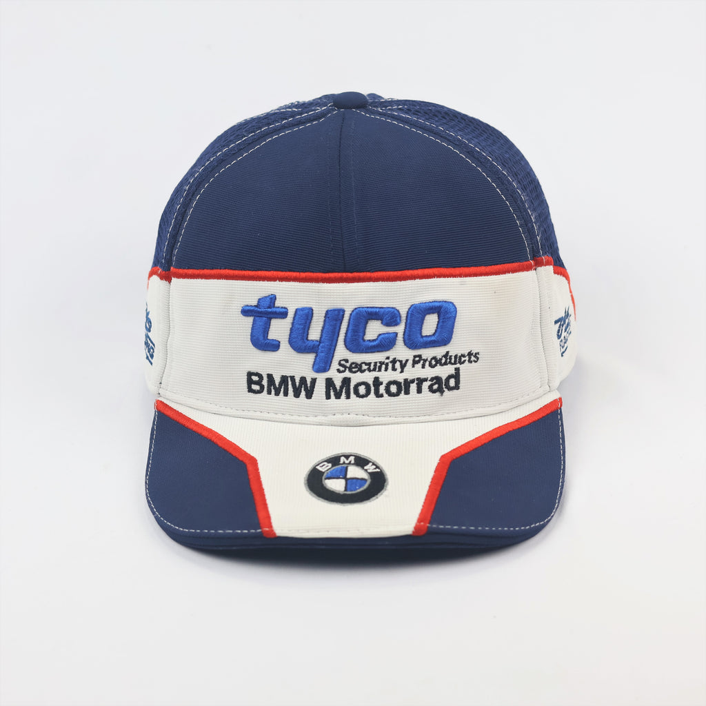 BMW Motorrad Motorsport Baseball Thrifted Cap - Blue, White & Red Racing Hat