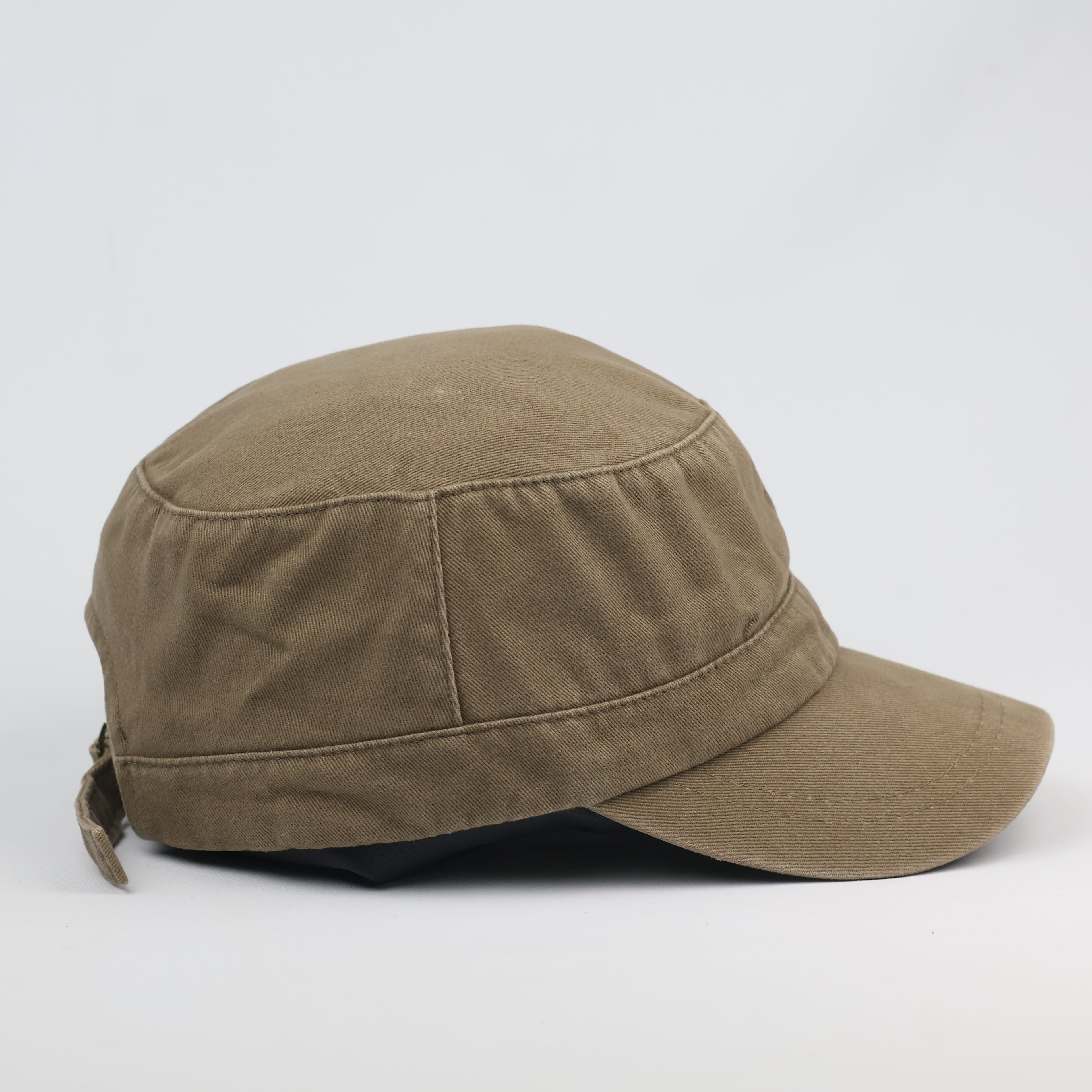 Vintage Daiz Military Cadet Thrifted Hat | Khaki Brown Cotton Utility Cap