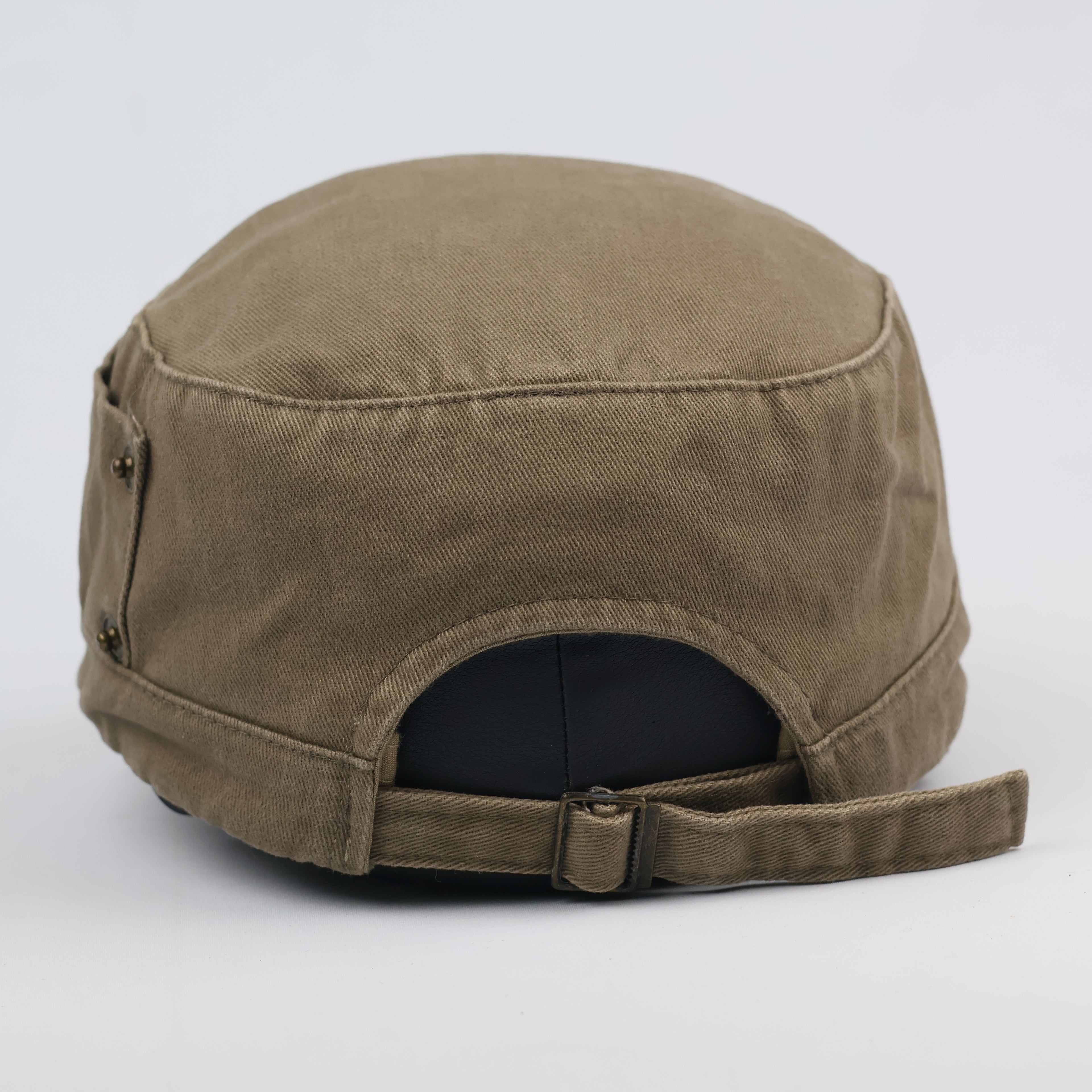 Vintage Daiz Military Cadet Thrifted Hat | Khaki Brown Cotton Utility Cap