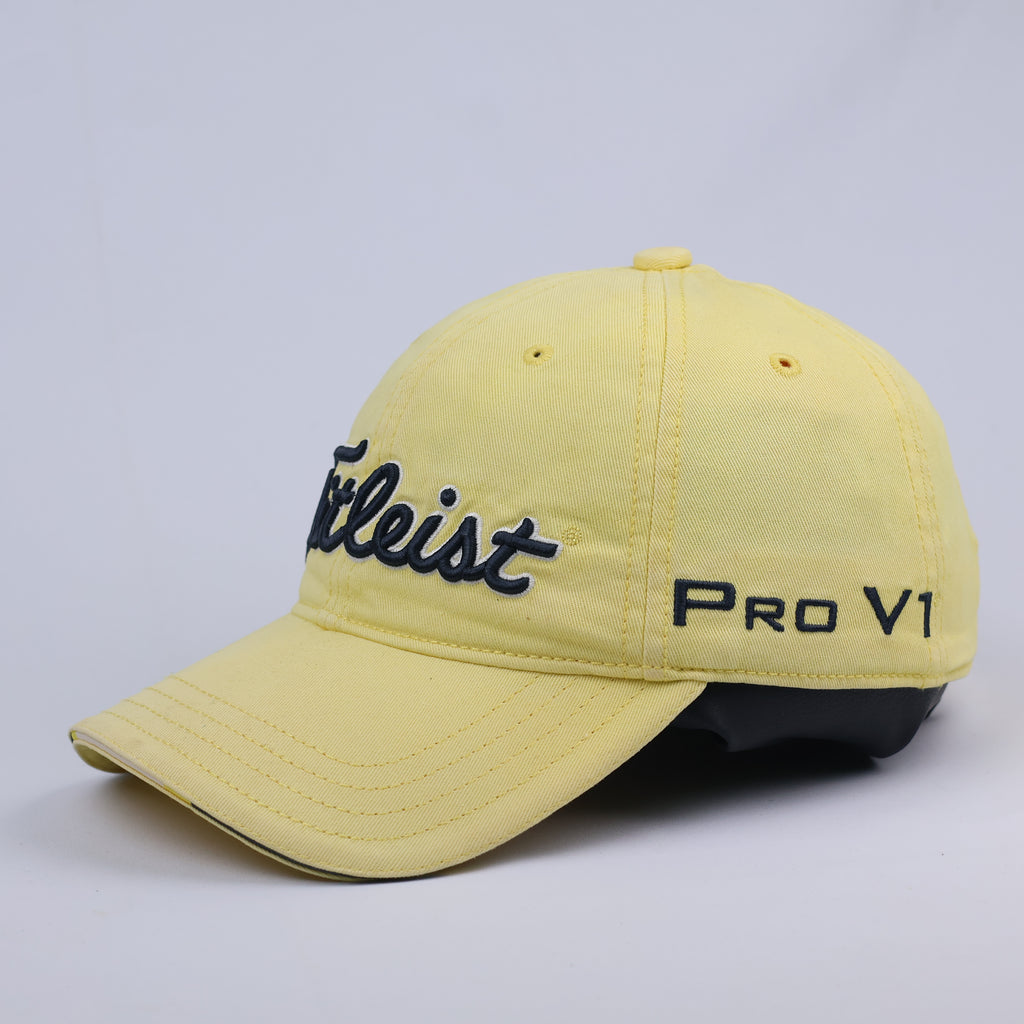 Vintage Titleist Adjustable Golf Thrifted Hat with FootJoy FJ Logo