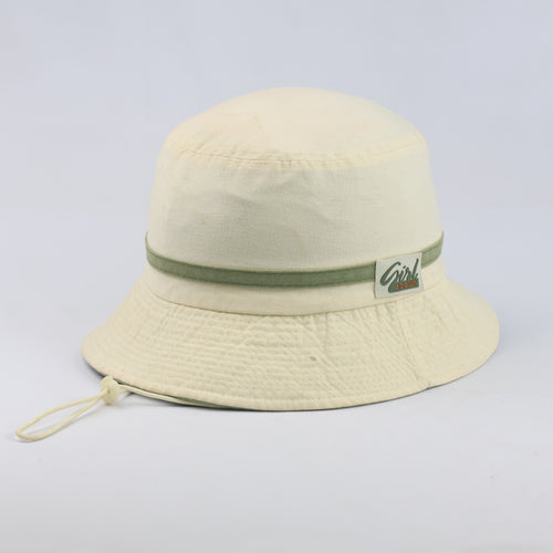 Thrifted Girl Scout Cream & Olive Two-Tone Sun Bucket Hat (57 cm)
