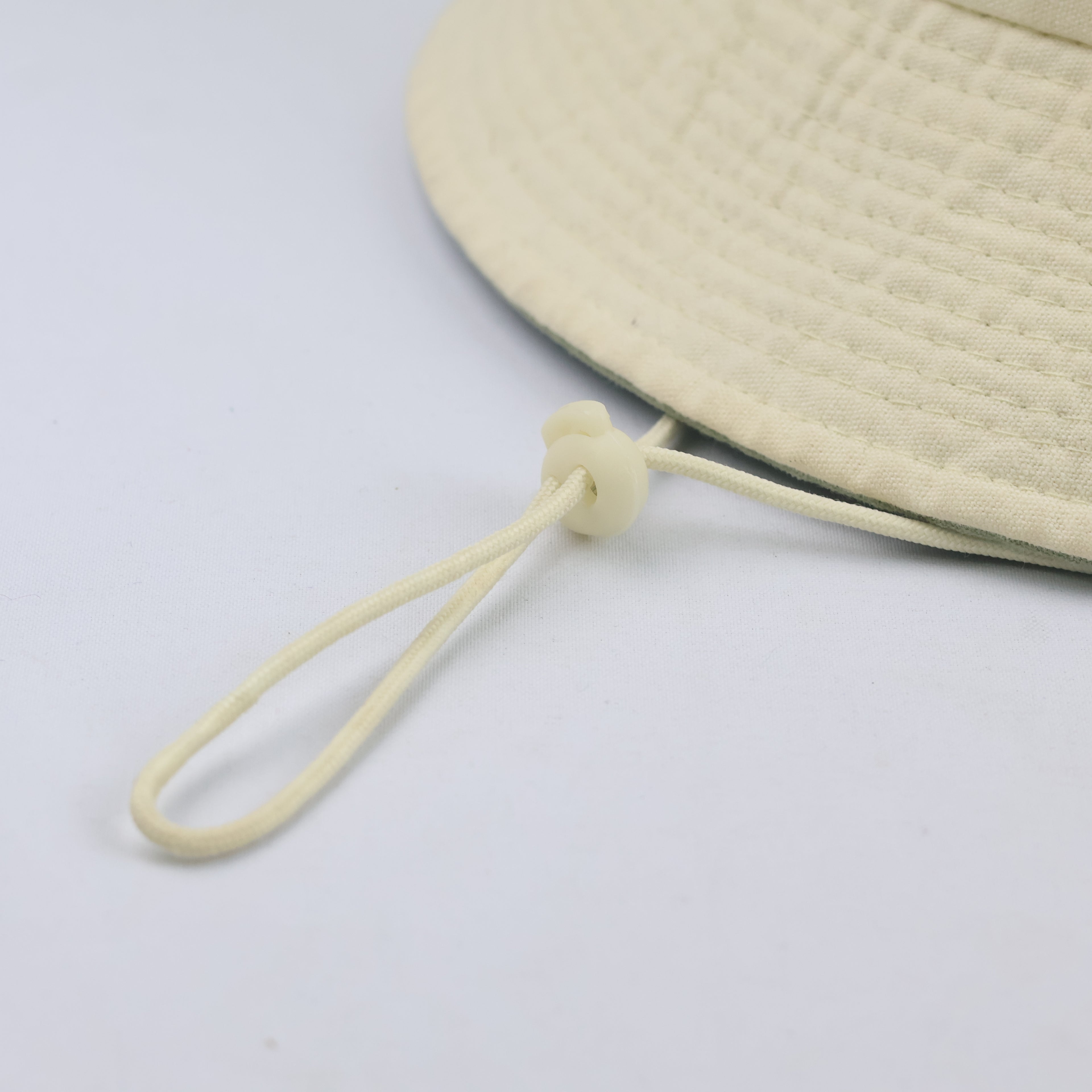 Thrifted Girl Scout Cream & Olive Two-Tone Sun Bucket Hat (57 cm)