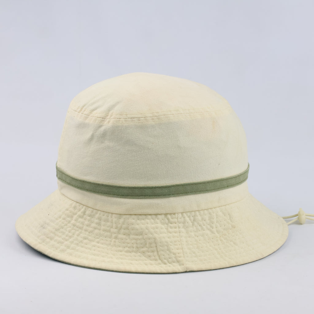 Thrifted Girl Scout Cream & Olive Two-Tone Sun Bucket Hat (57 cm)