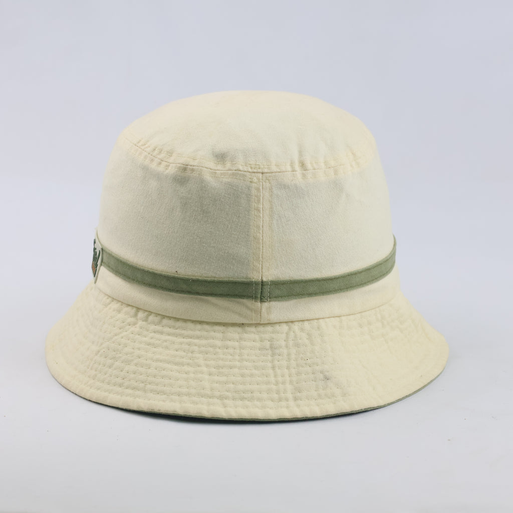 Thrifted Girl Scout Cream & Olive Two-Tone Sun Bucket Hat (57 cm)