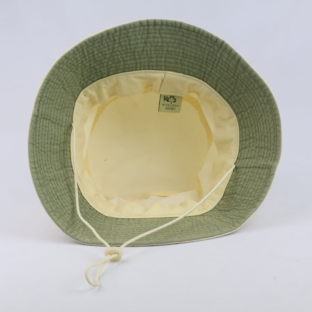 Thrifted Girl Scout Cream & Olive Two-Tone Sun Bucket Hat (57 cm)