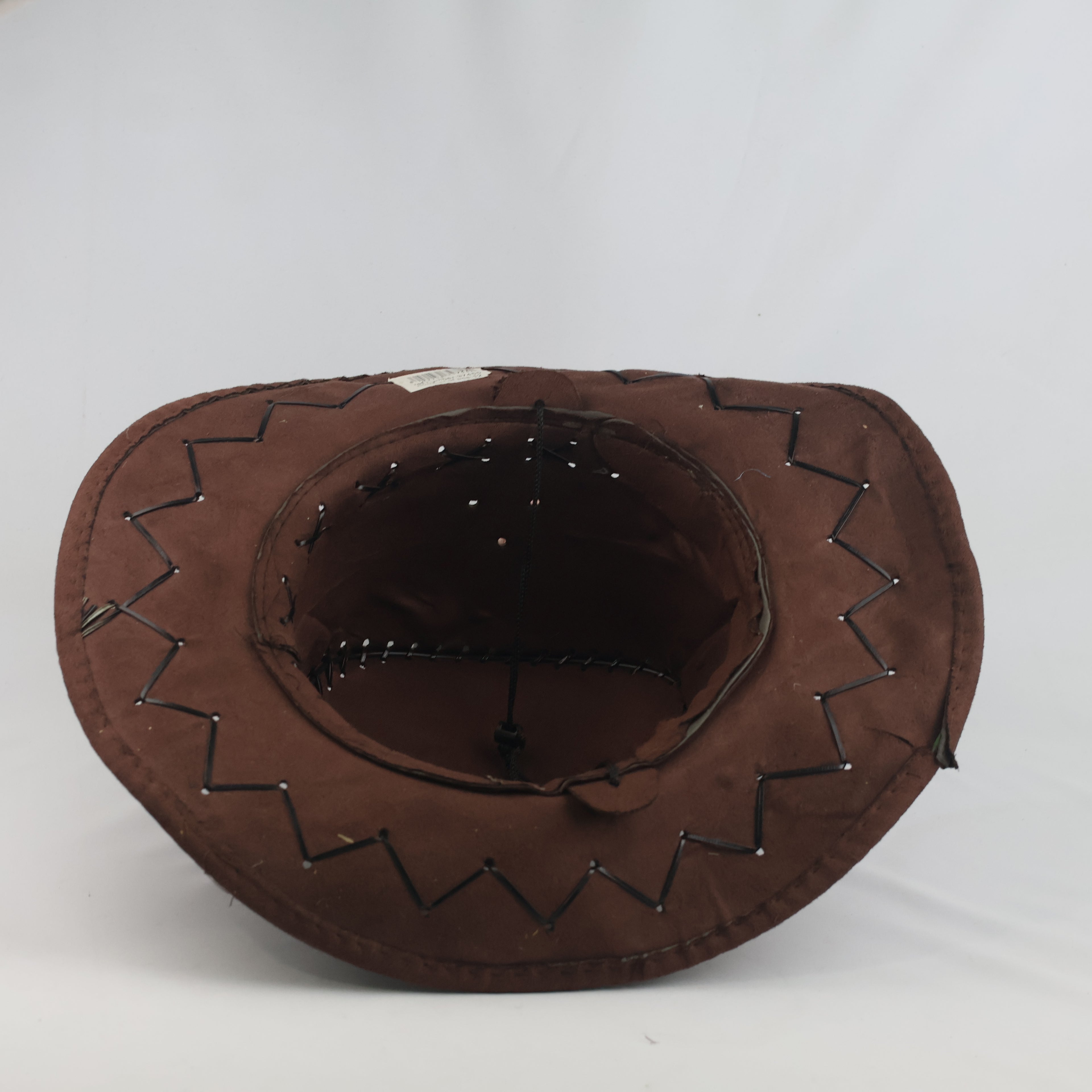 Thrifted Brown Faux Suede Outback Cowboy Hat (56-58 cm)