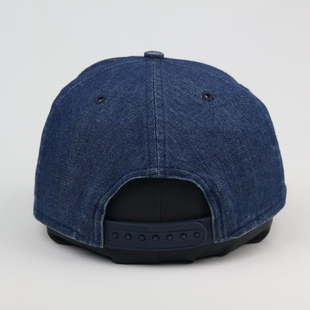 Vintage New Era NY Yankees Denim Hat with Suede Thrifted Brim - Size 55-56cm