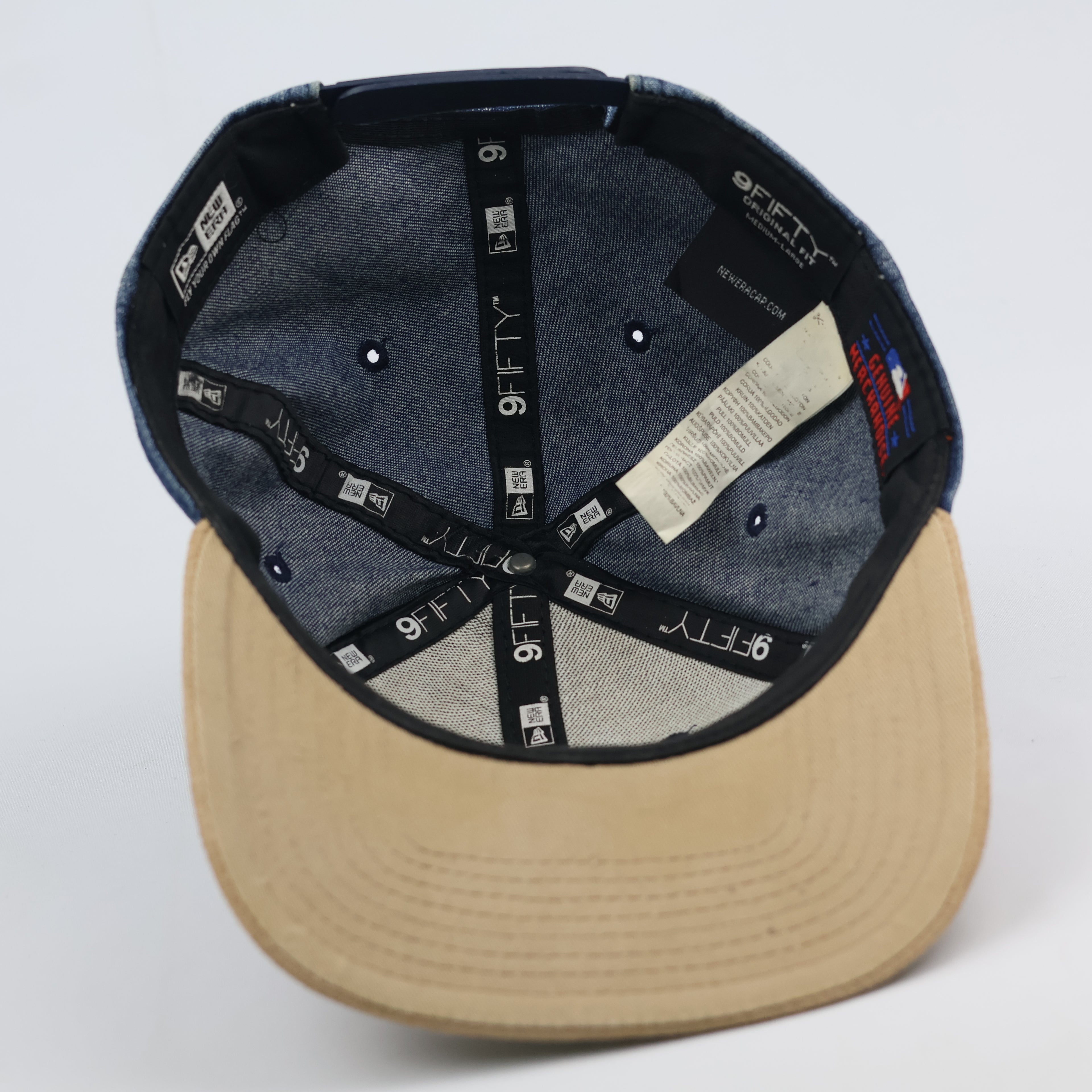 Vintage New Era NY Yankees Denim Hat with Suede Thrifted Brim - Size 55-56cm