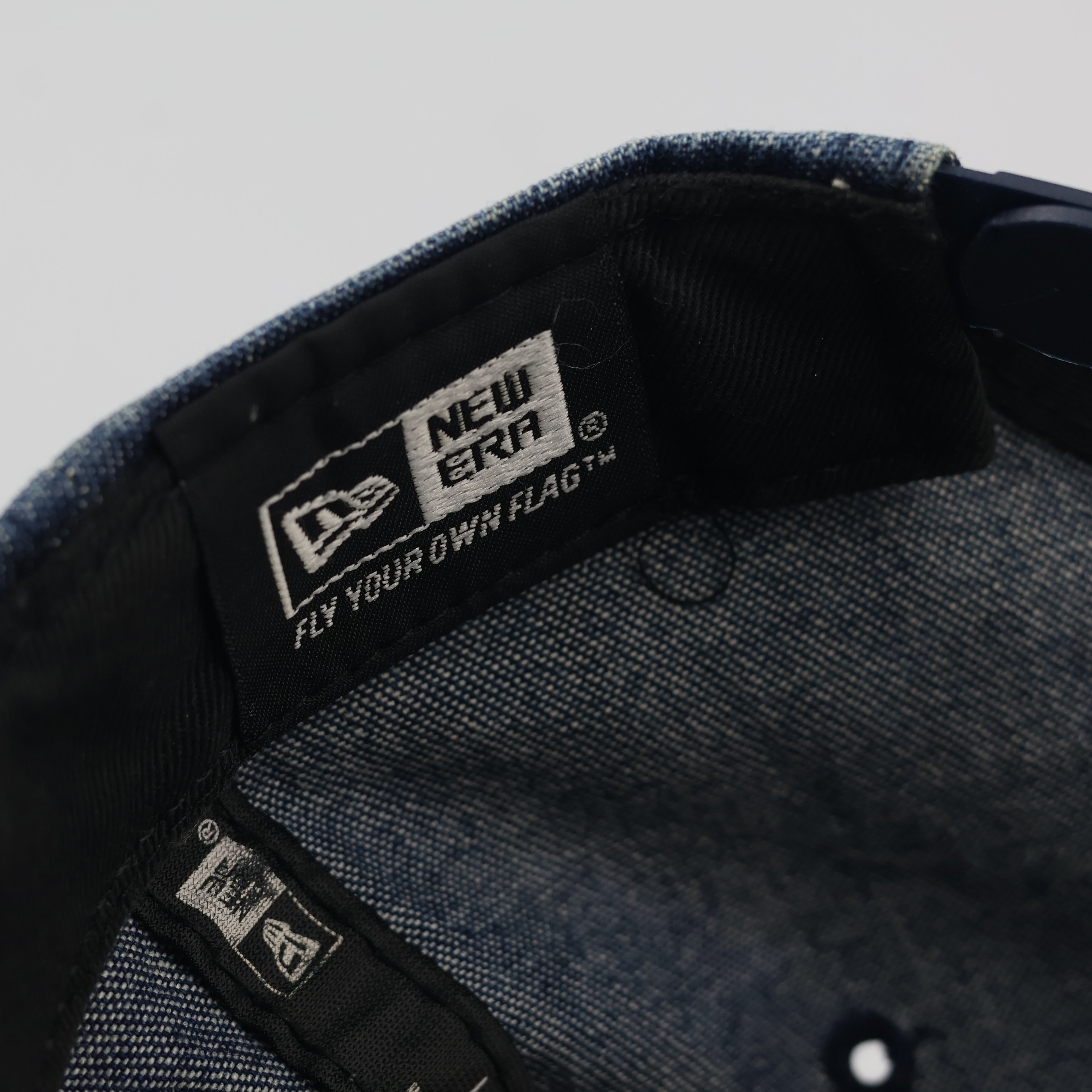 Vintage New Era NY Yankees Denim Hat with Suede Thrifted Brim - Size 55-56cm