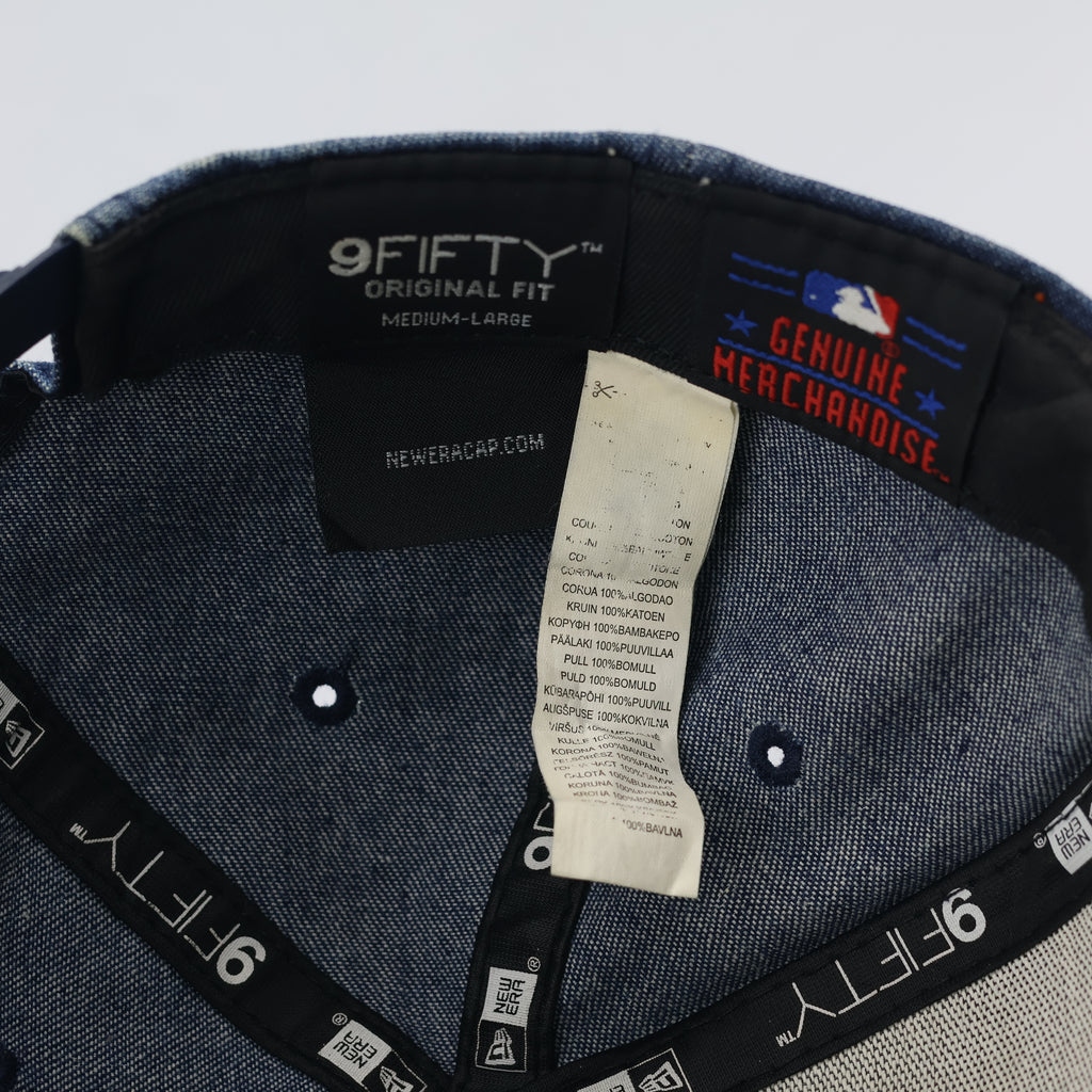 Vintage New Era NY Yankees Denim Hat with Suede Thrifted Brim - Size 55-56cm
