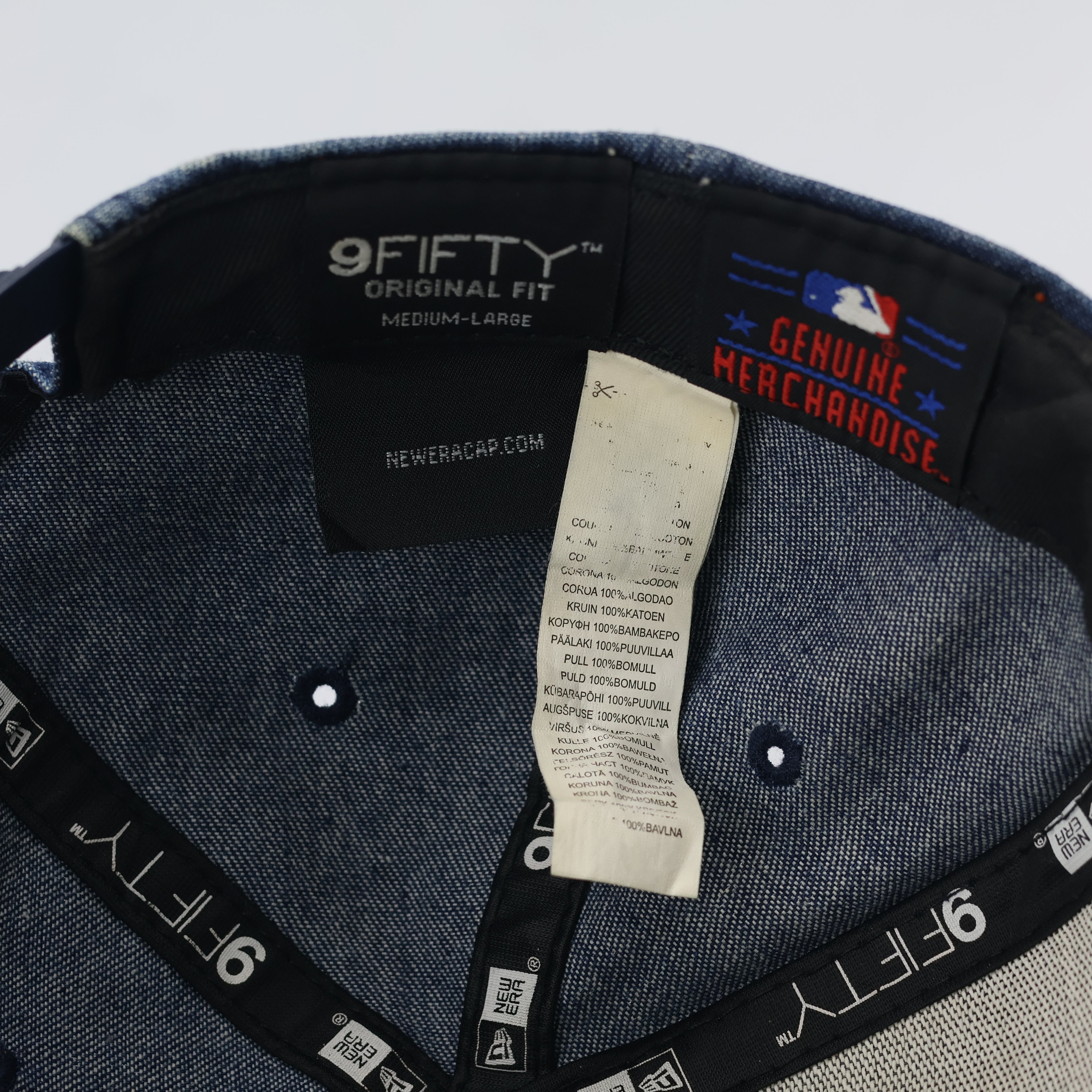 Vintage New Era NY Yankees Denim Hat with Suede Thrifted Brim - Size 55-56cm