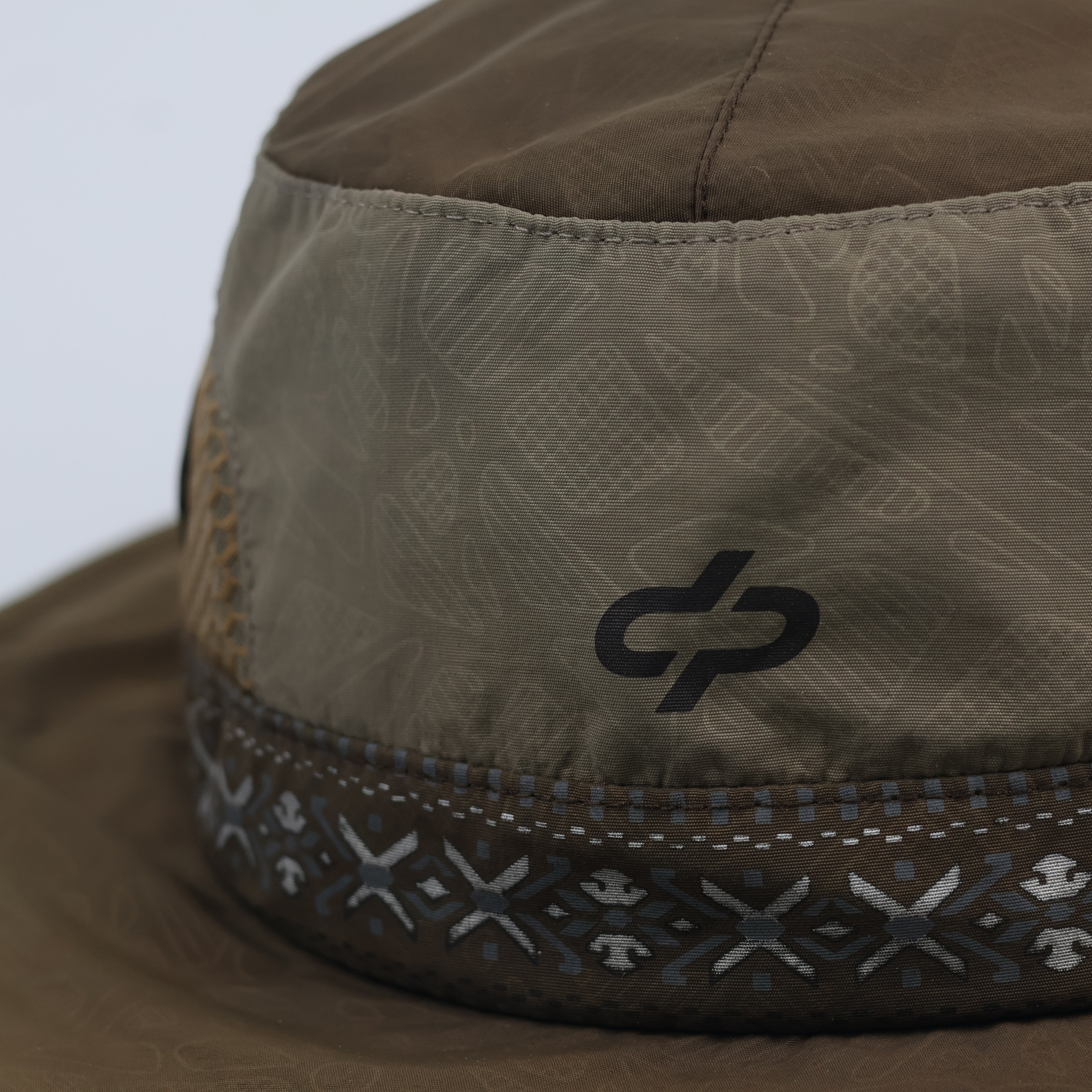 Vintage Outdoor Safari Bucket Hat with Mesh Thrifted Vents - Brown/Olive