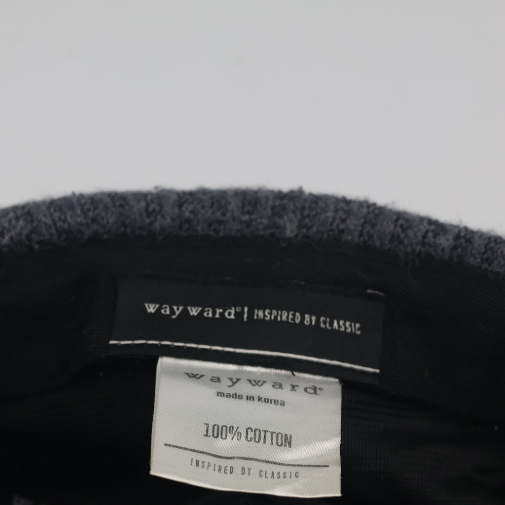 Thrifted Wayward Charcoal Grey Knit Miki Cap with Tan Leather Strap