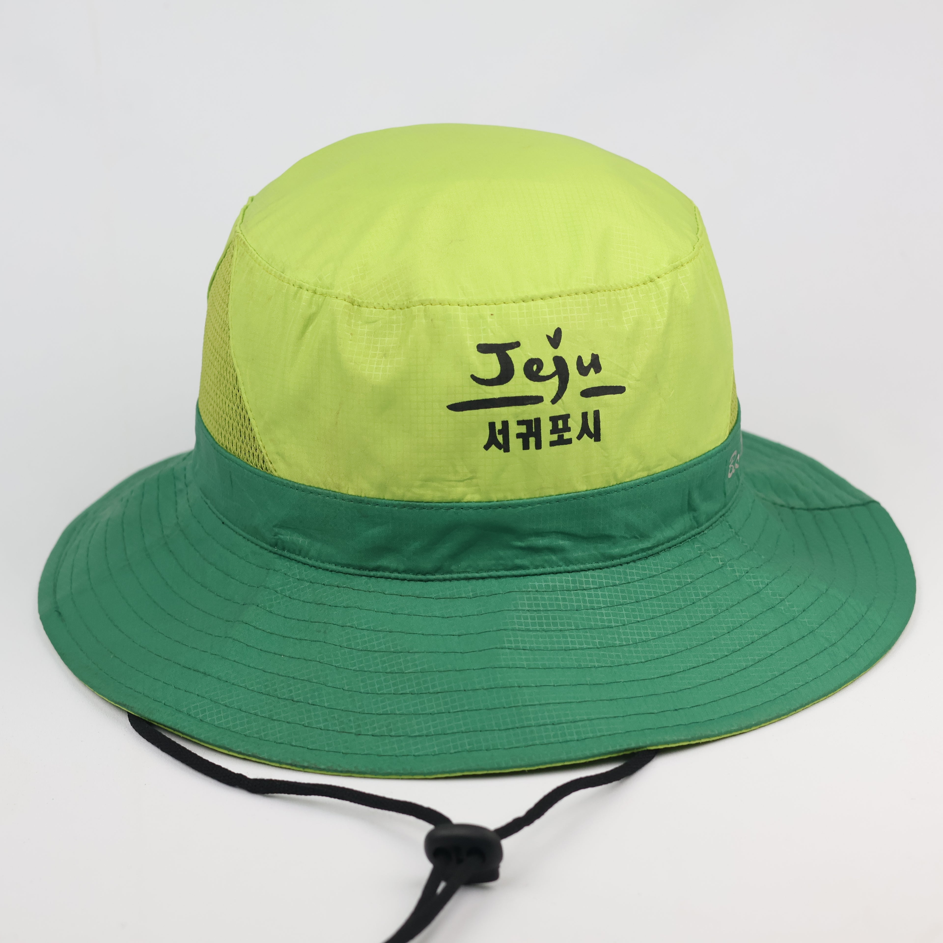 Jeju Island "Best Mountain" Outdoor Bucket Hat - Neon Green & Teal