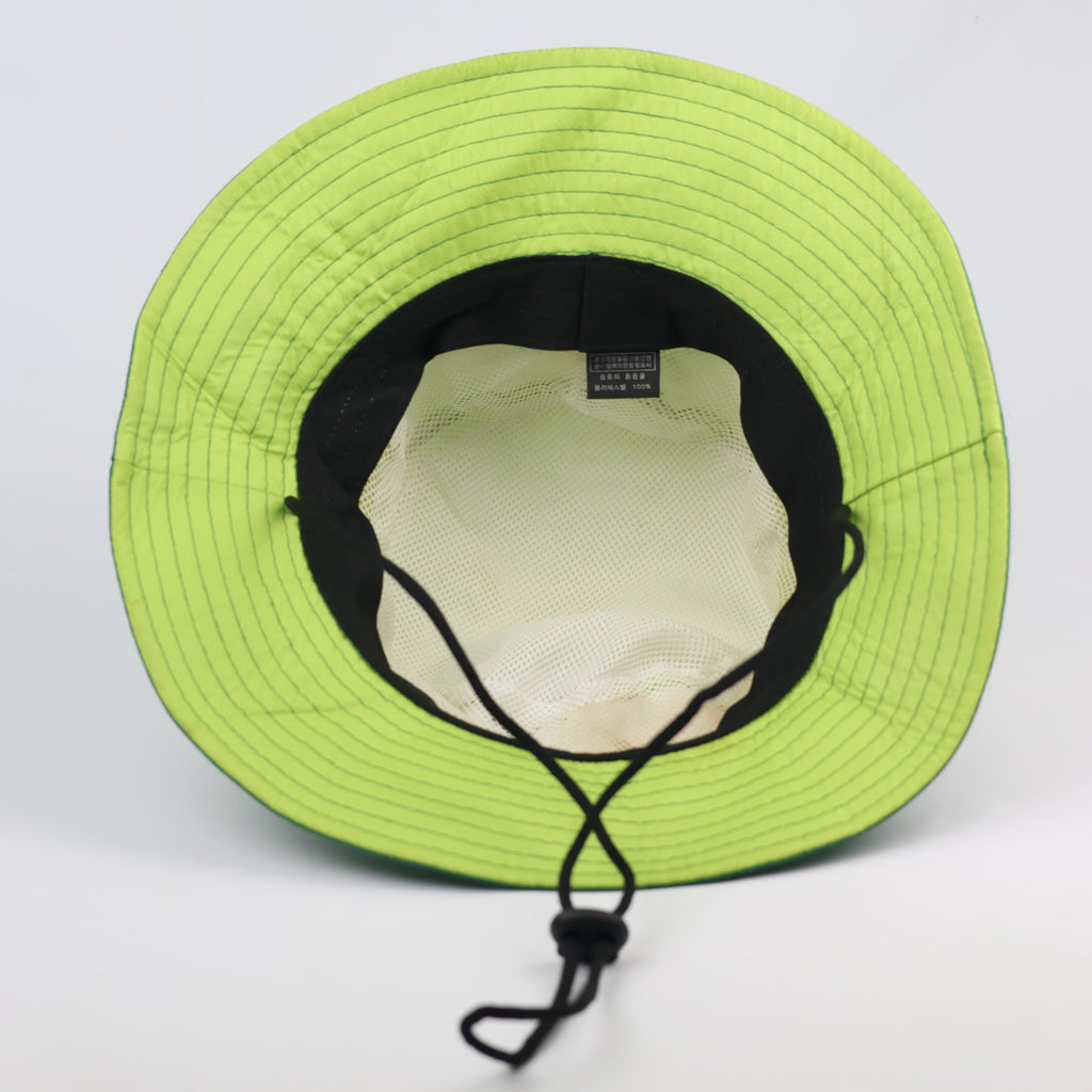 Jeju Island "Best Mountain" Outdoor Bucket Hat - Neon Green & Teal