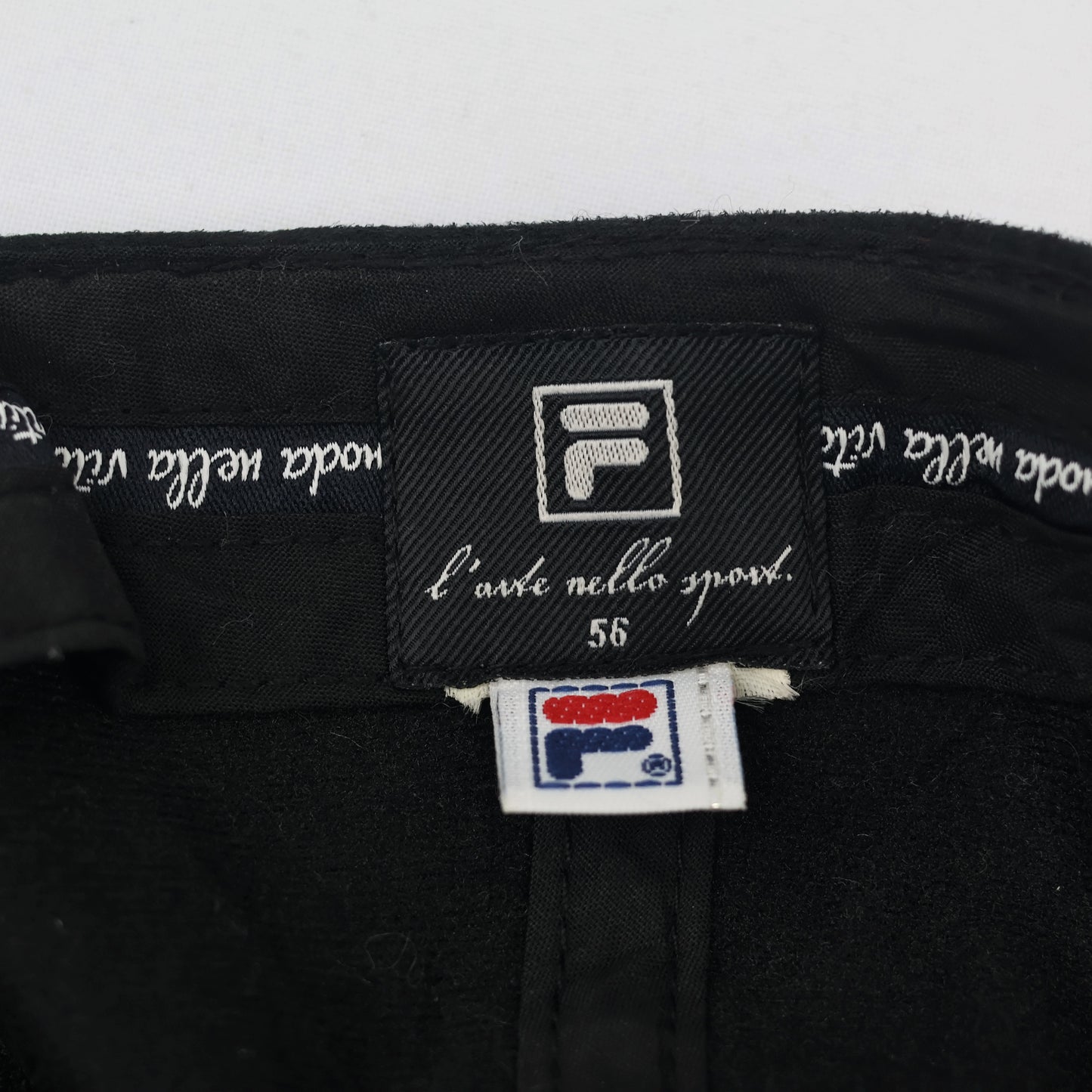 Vintage FILA Sportswear Adjustable Strapback Thrifted - Premium Black Dad Hat