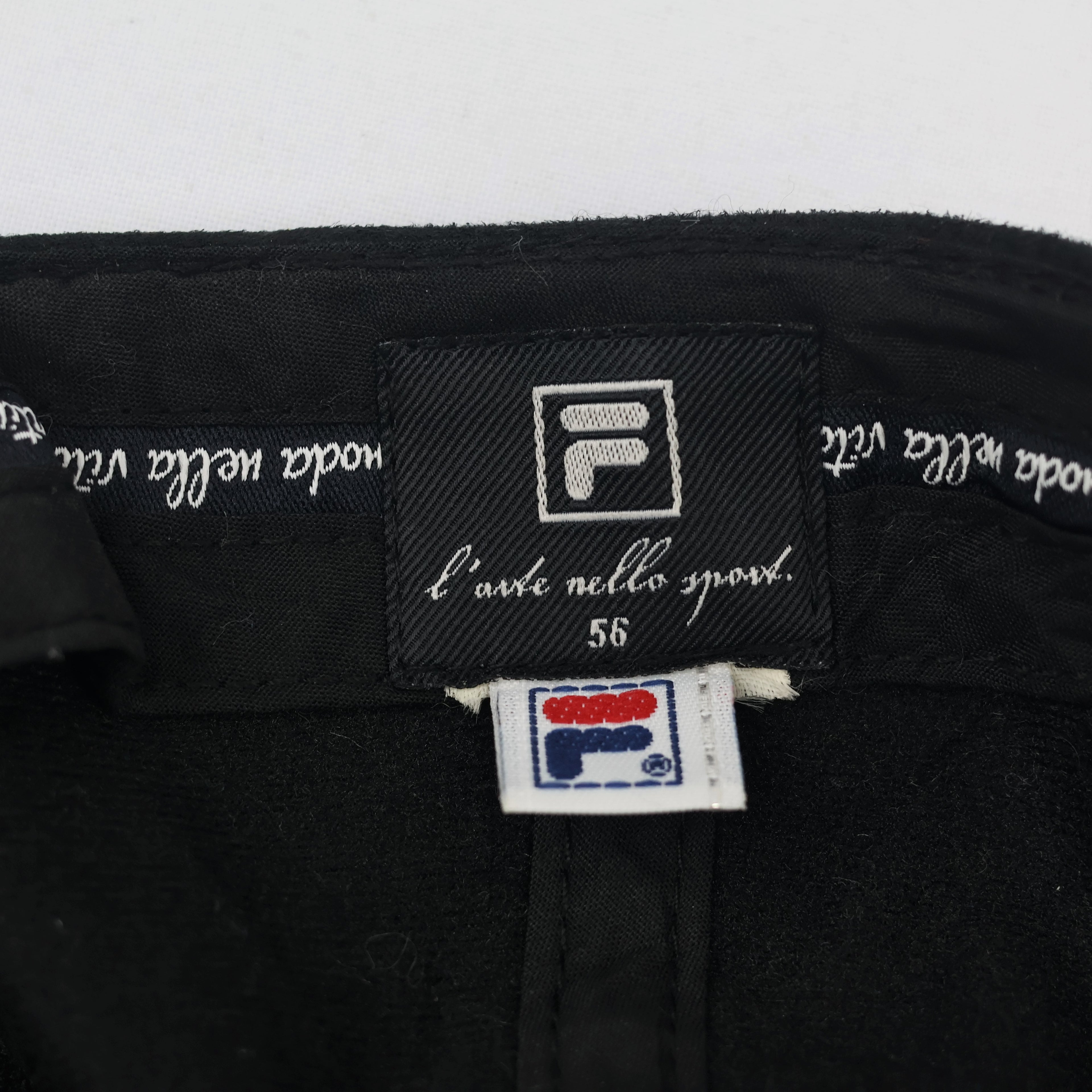 Vintage FILA Sportswear Adjustable Strapback Thrifted - Premium Black Dad Hat