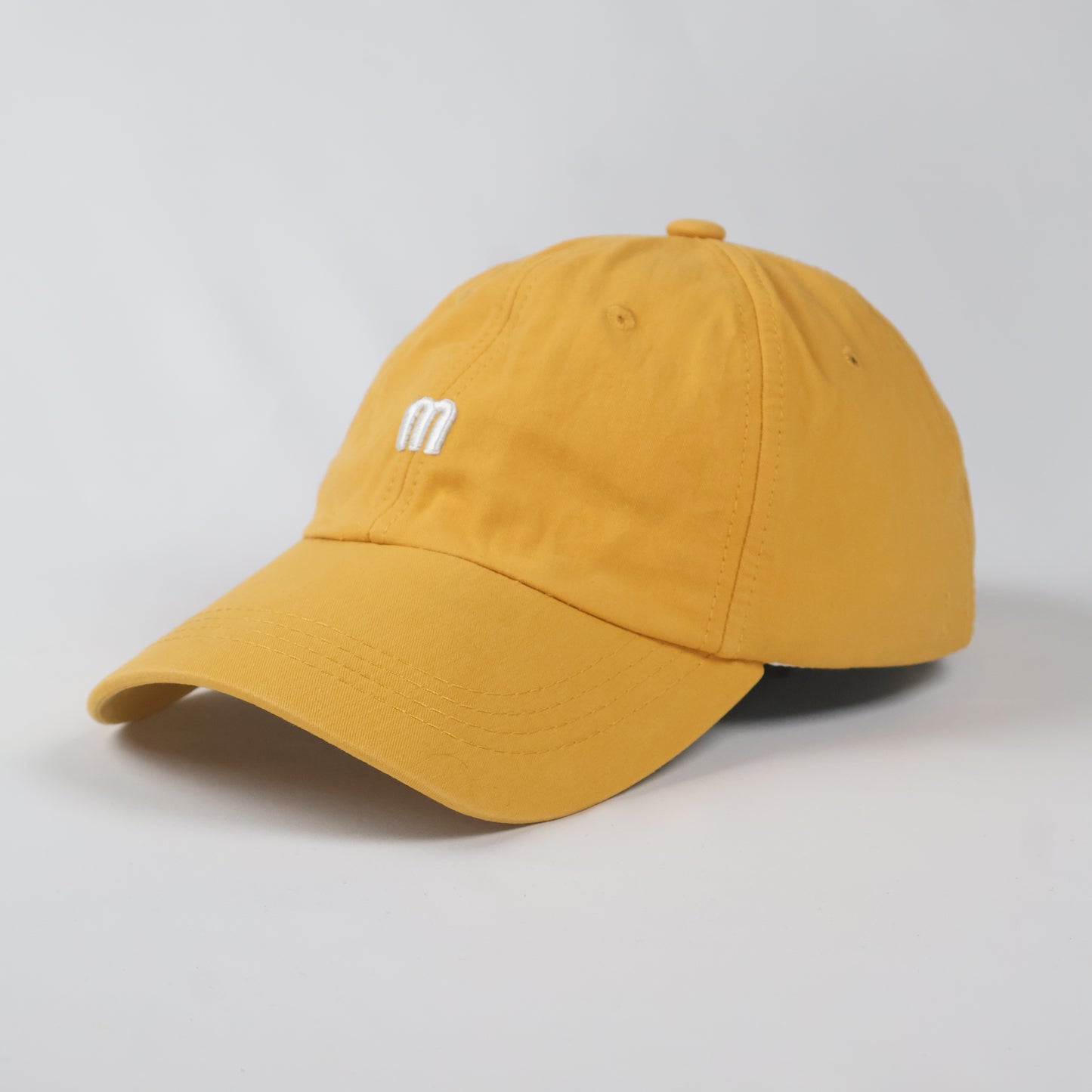 Minimalist Mustard Yellow Dad Hat with 'm' Logo