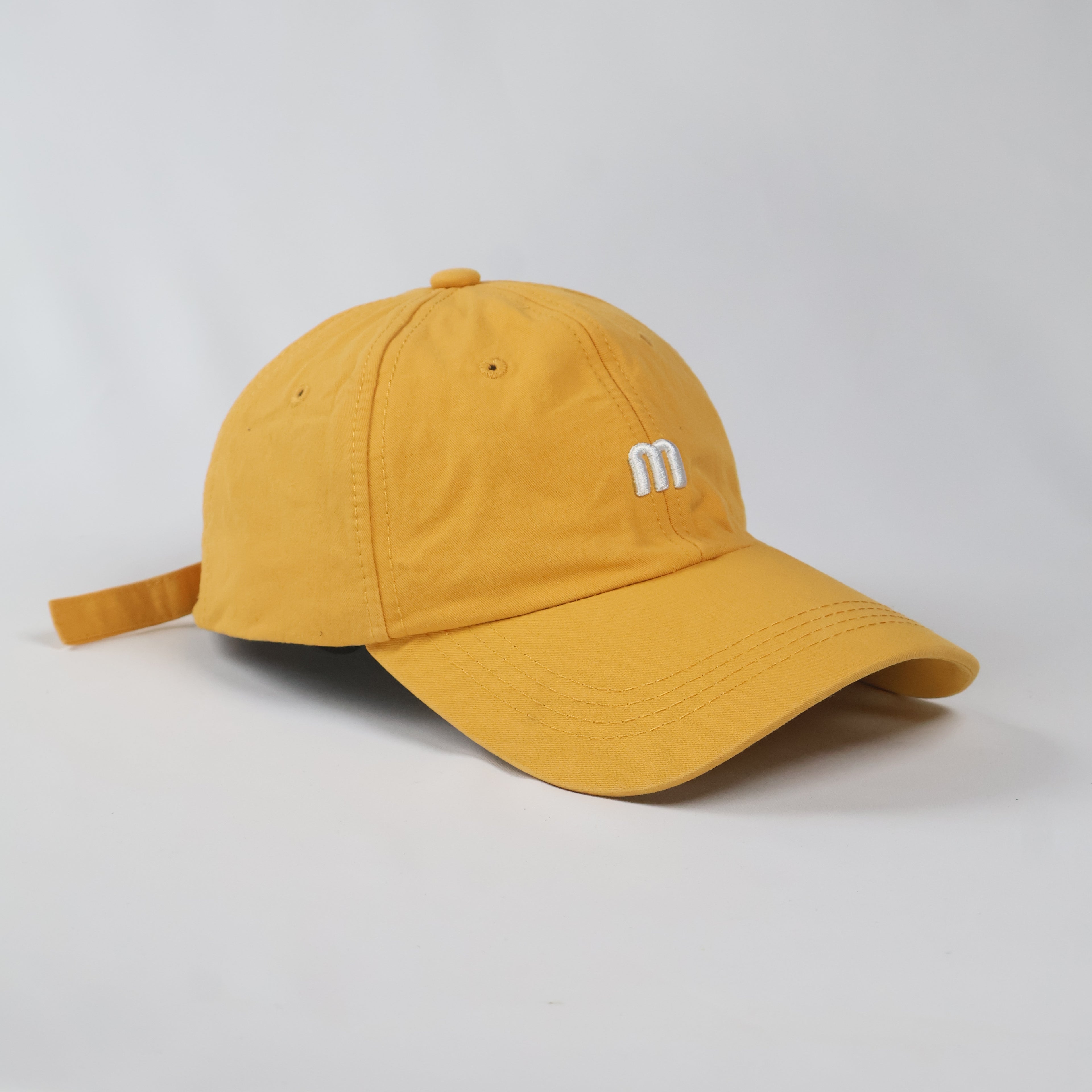 Minimalist Mustard Yellow Dad Hat with 'm' Logo