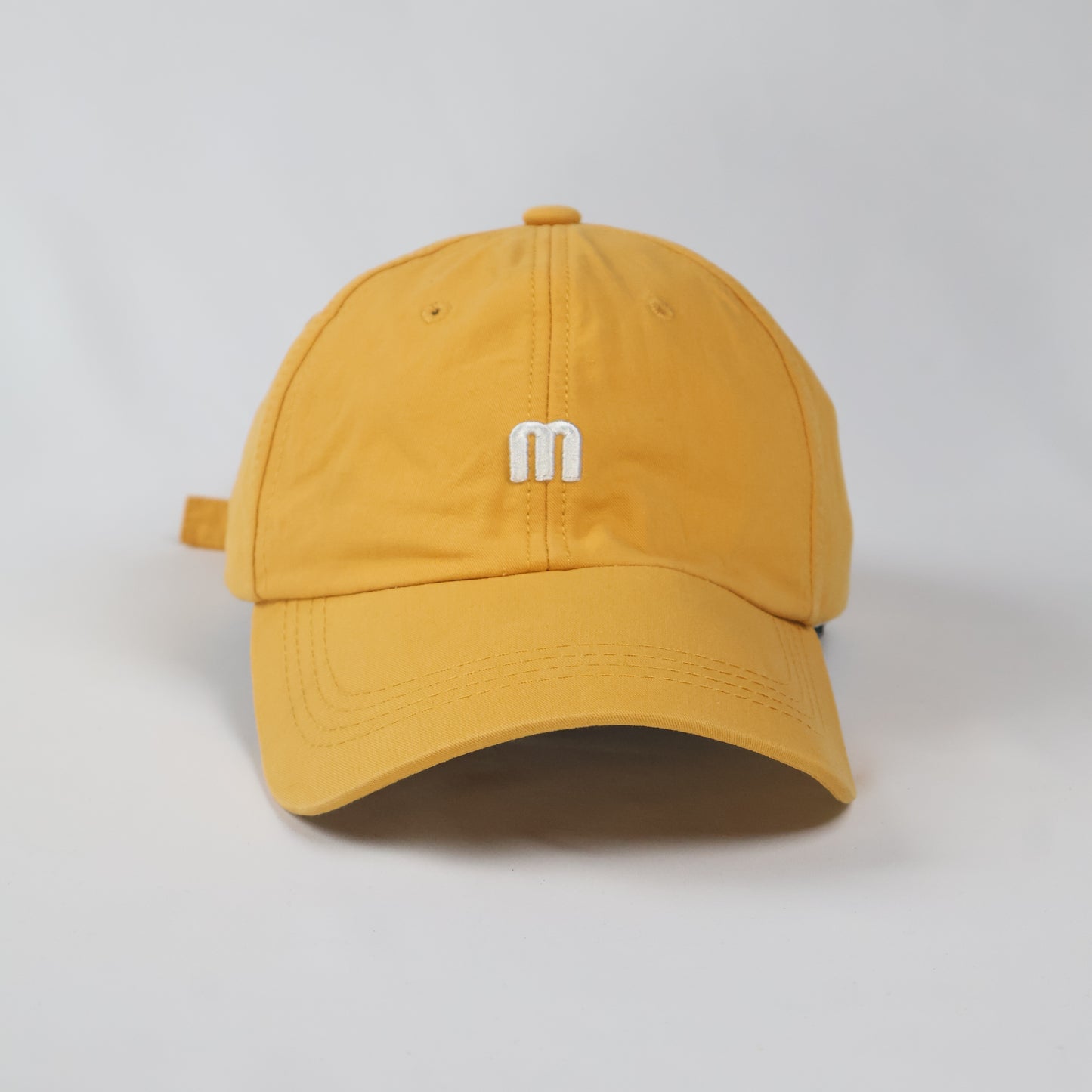Minimalist Mustard Yellow Dad Hat with 'm' Logo