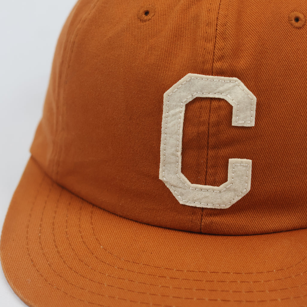 Vintage Covernat "C" Logo Baseball Thrifted Cap - Burnt Orange & Leather