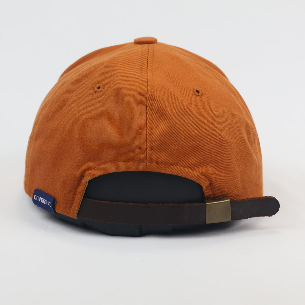 Vintage Covernat "C" Logo Baseball Thrifted Cap - Burnt Orange & Leather