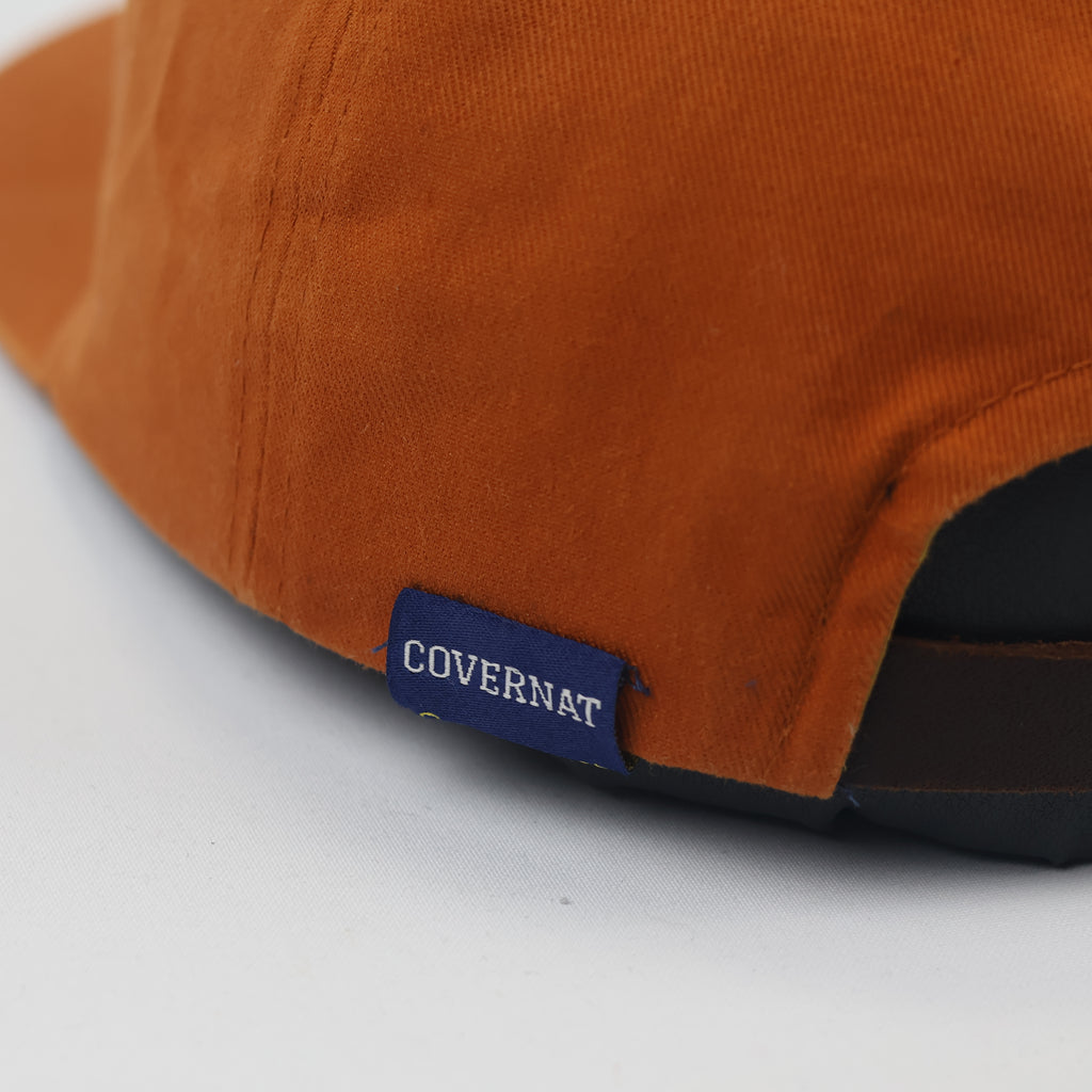 Vintage Covernat "C" Logo Baseball Thrifted Cap - Burnt Orange & Leather