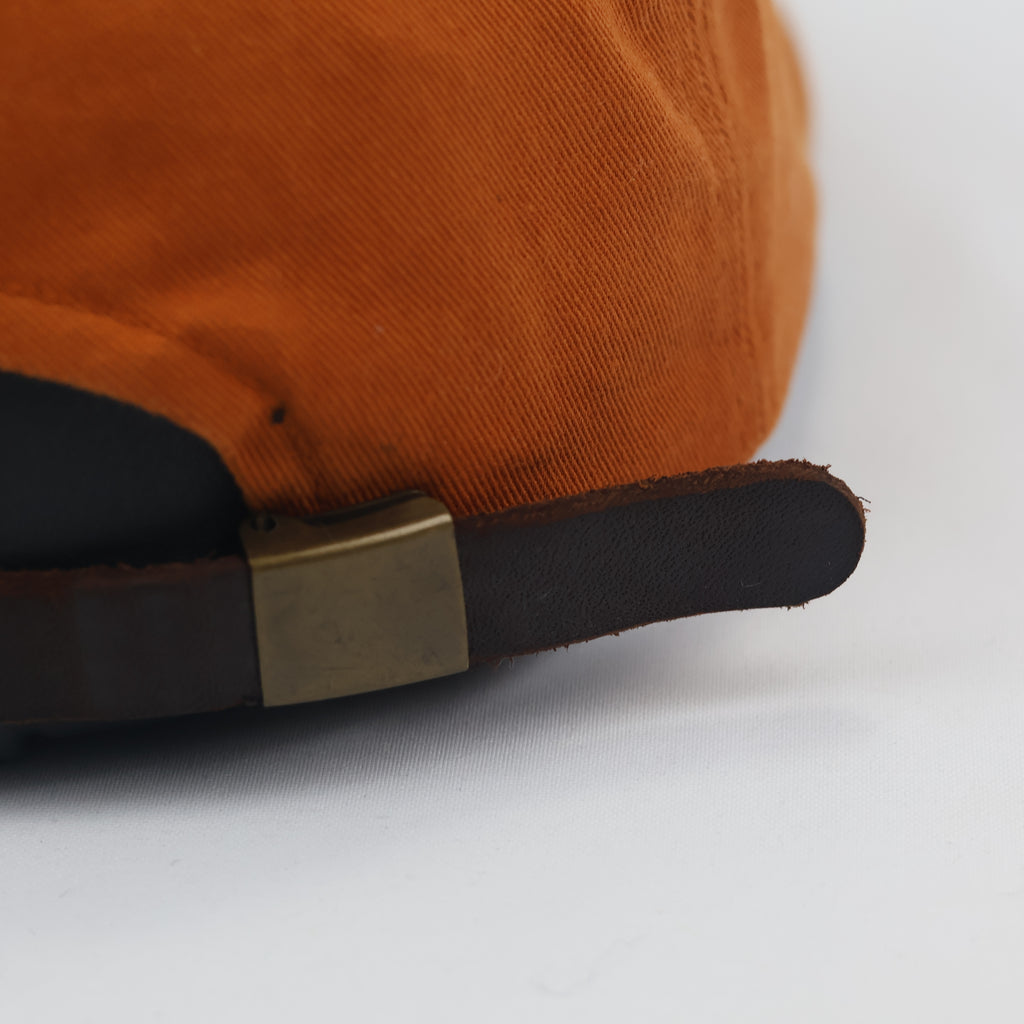 Vintage Covernat "C" Logo Baseball Thrifted Cap - Burnt Orange & Leather