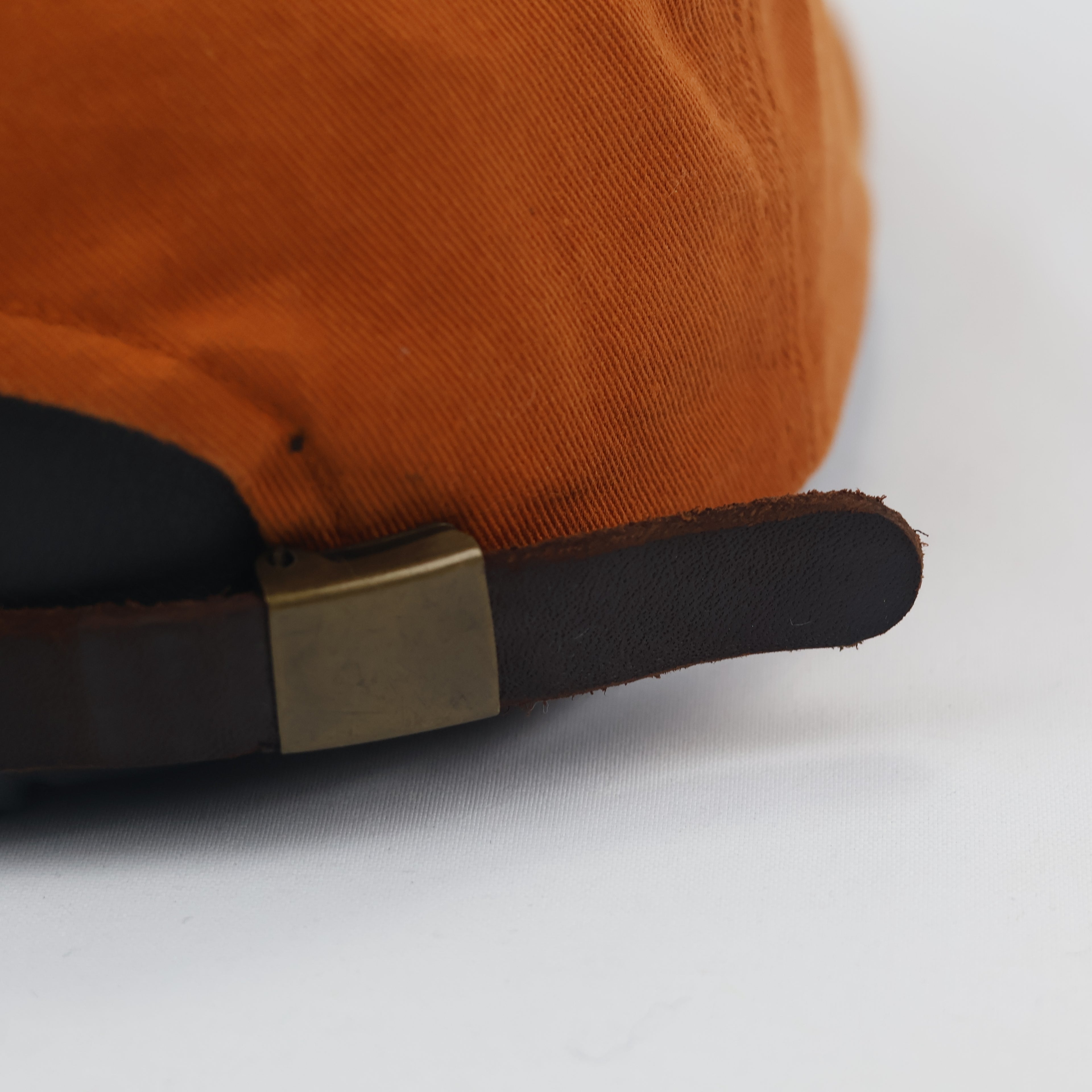 Vintage Covernat "C" Logo Baseball Thrifted Cap - Burnt Orange & Leather