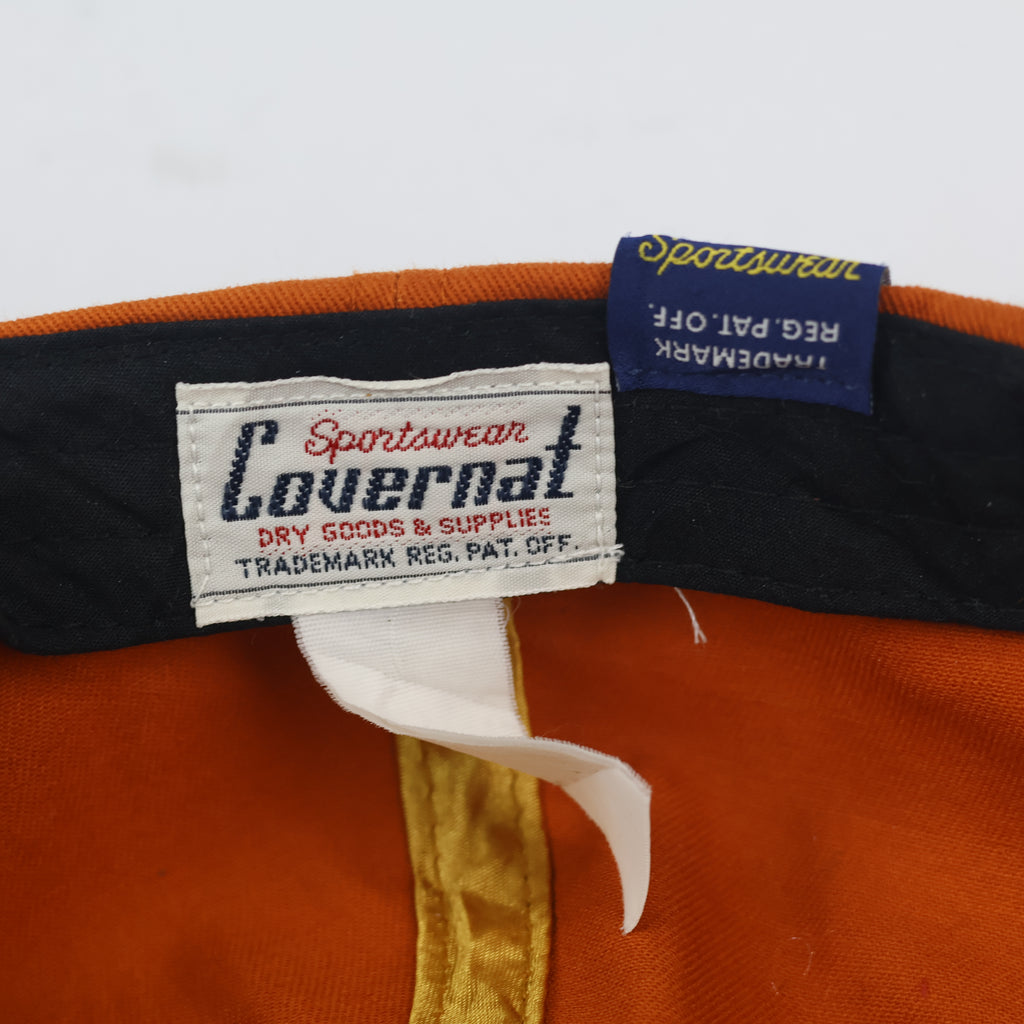 Vintage Covernat "C" Logo Baseball Thrifted Cap - Burnt Orange & Leather