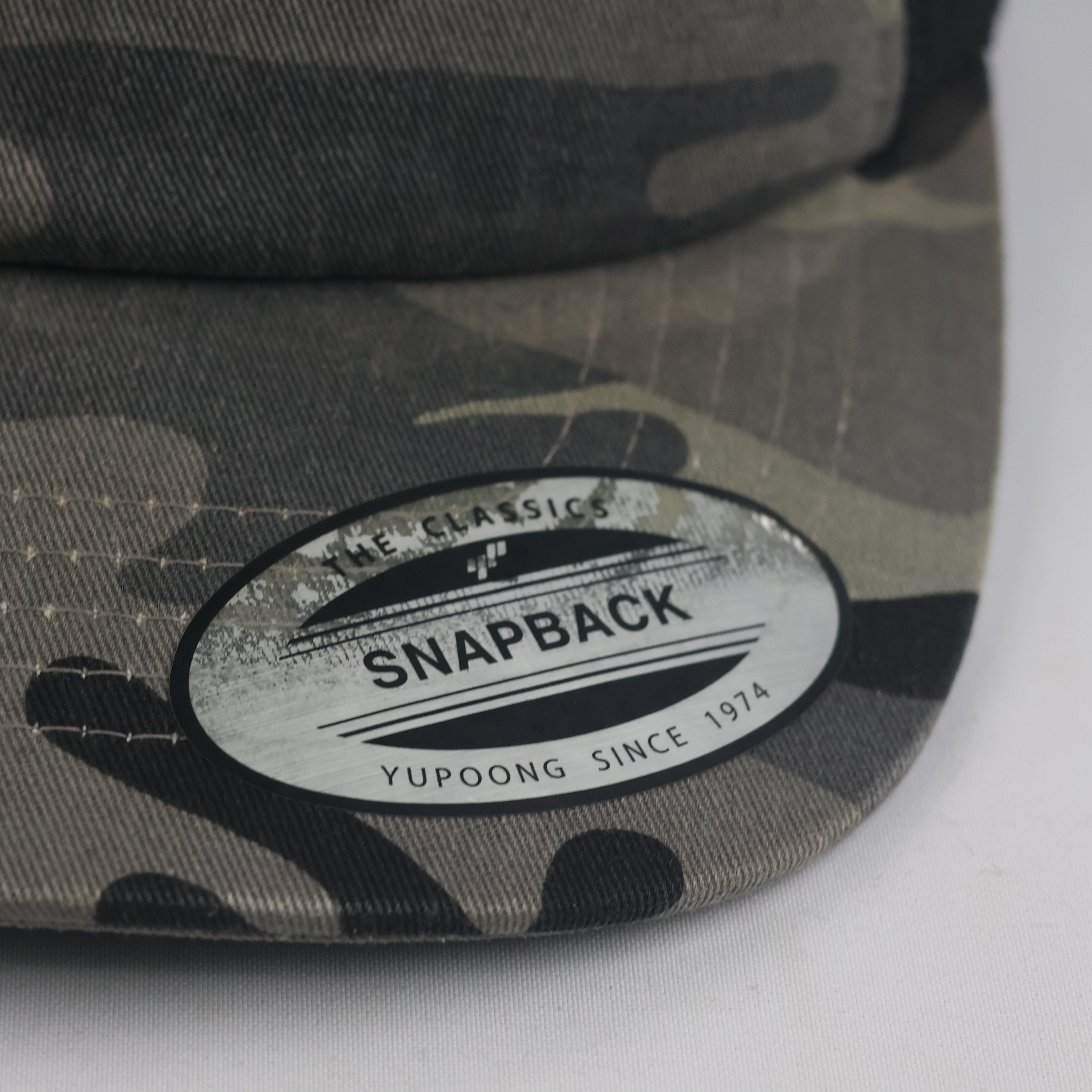 Thrifted Yupoong Grey Camouflage Black Mesh Trucker Hat