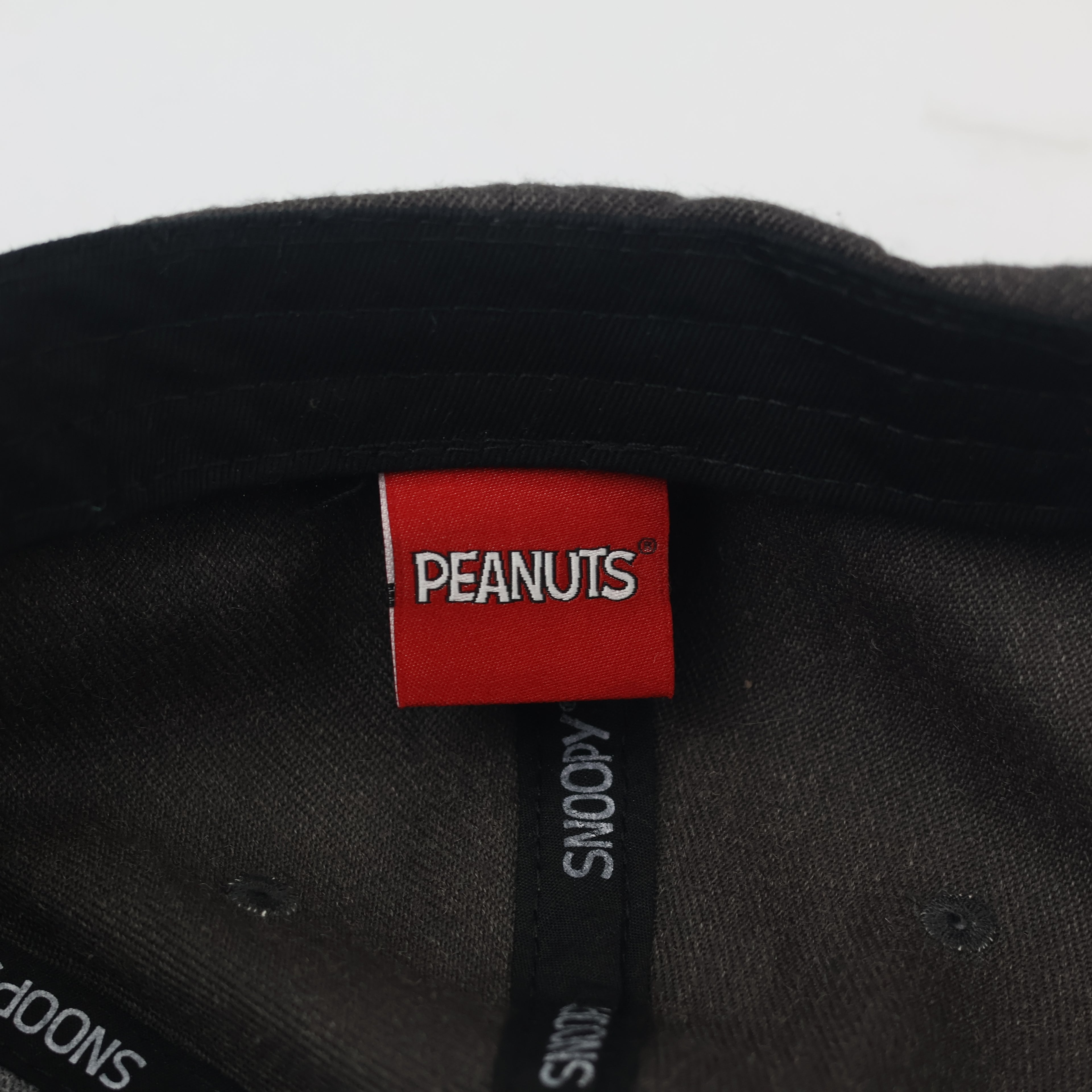 Vintage Peanuts Snoopy & Woodstock Snapback Thrifted Hat - Grey & Red Two-Tone