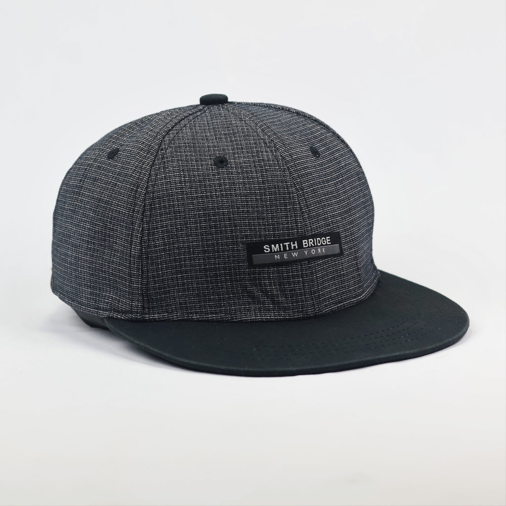 Vintage Smith Bridge New York Snapback Thrifted Hat - Grey Marl & Black