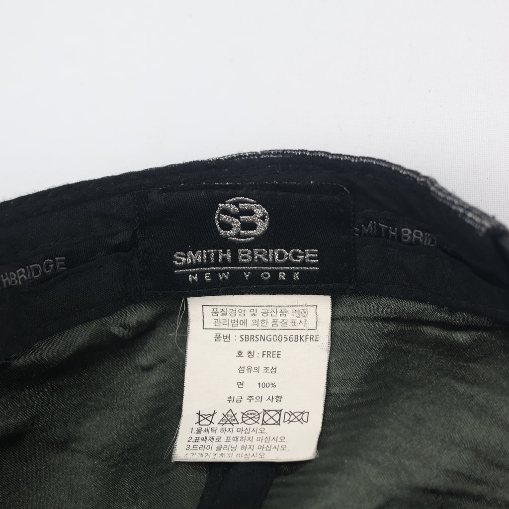 Vintage Smith Bridge New York Snapback Thrifted Hat - Grey Marl & Black